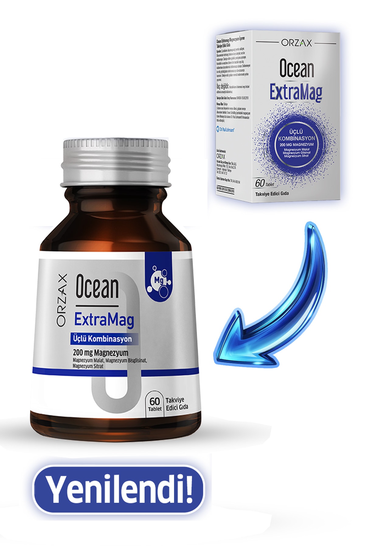 Ocean Extramag 200 Mg Magnezyum Içeren Takviye Edici Gıda 60 Tablet