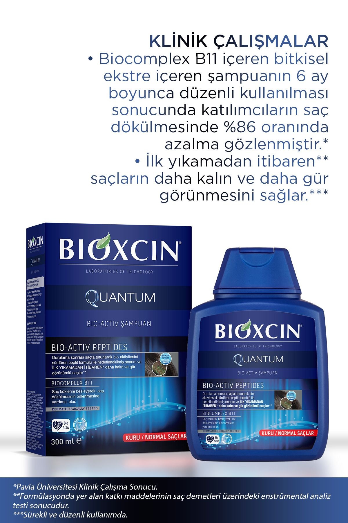 Bioxcin Quantum Kuru ve Normal Saçlar İçin 300ml 3 AL 2 ÖDE - İnce Telli Saçlar İçin Dökülme Karşıtı Şampuan