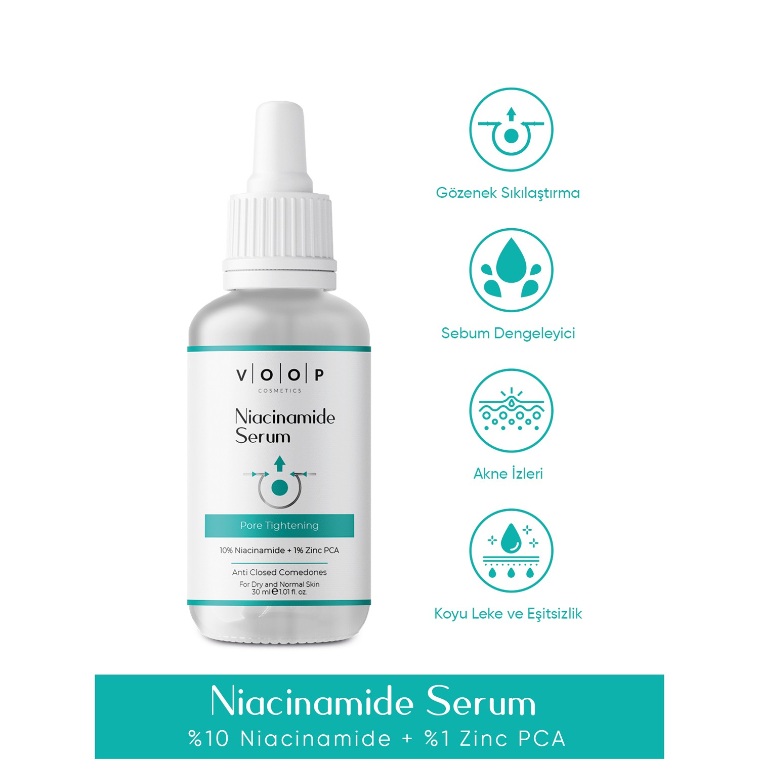 VOOP %10 Niacinamid Serum 30 ml | Gözenek Sıkılaştırıcı Cilt Bakım Serumu