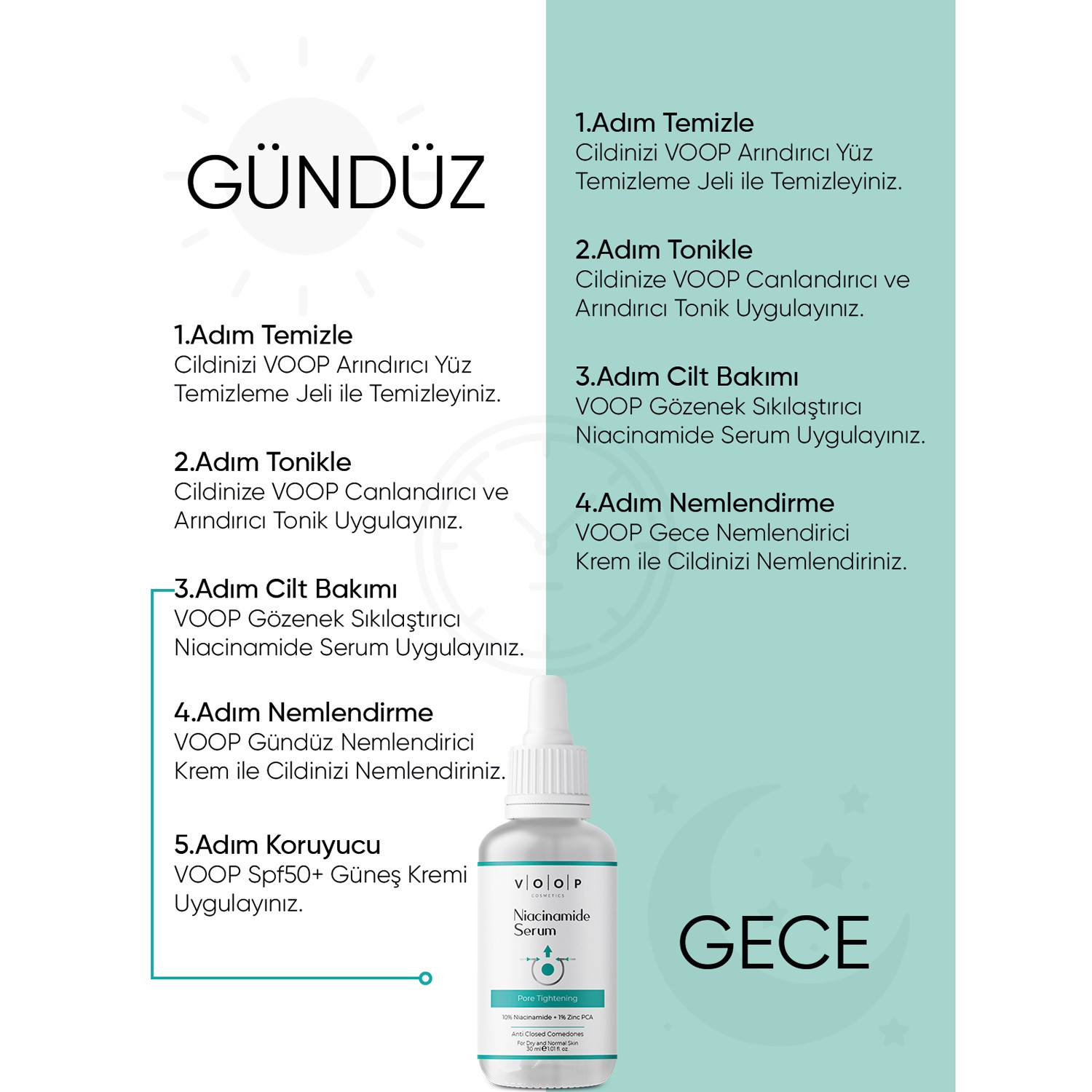 VOOP %10 Niacinamid Serum 30 ml | Gözenek Sıkılaştırıcı Cilt Bakım Serumu