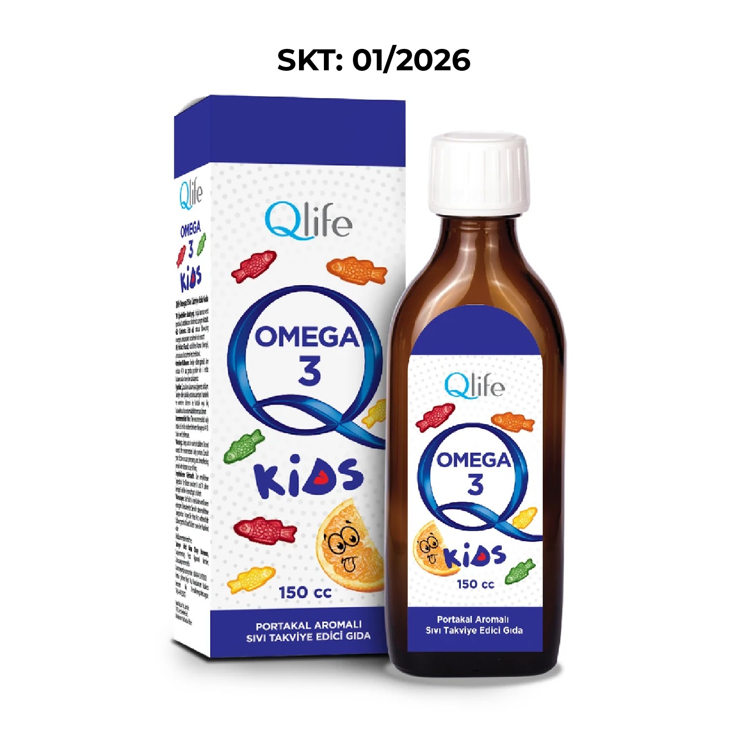 Qlife Çocuklara Özel Yüksek Epa Ve Dha Balık Yağı Portakal Aromalı Omega 3 Şurup 150 ml
