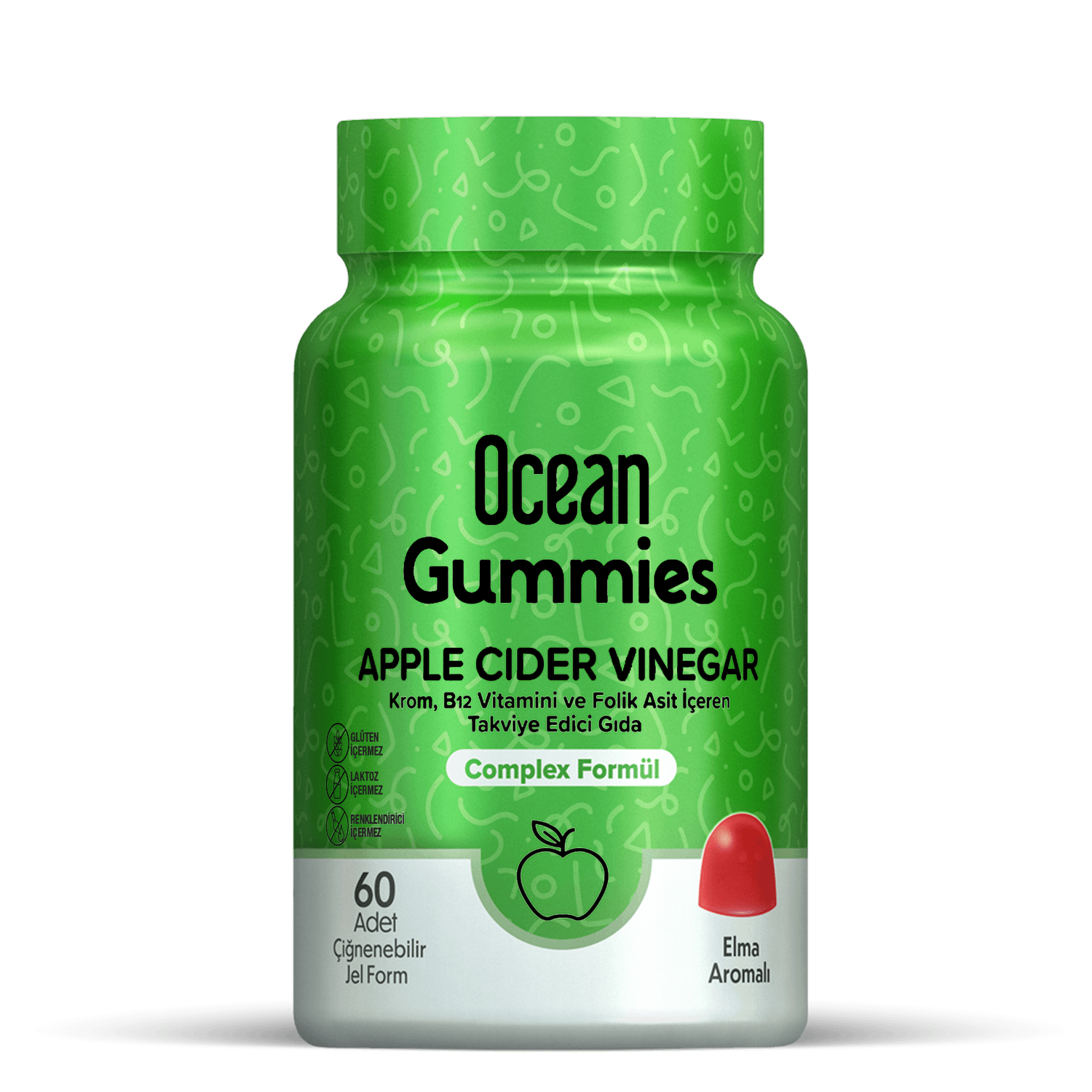 Ocean Gummies Apple Cider Vinegar Çiğnenebilir 60 Adet