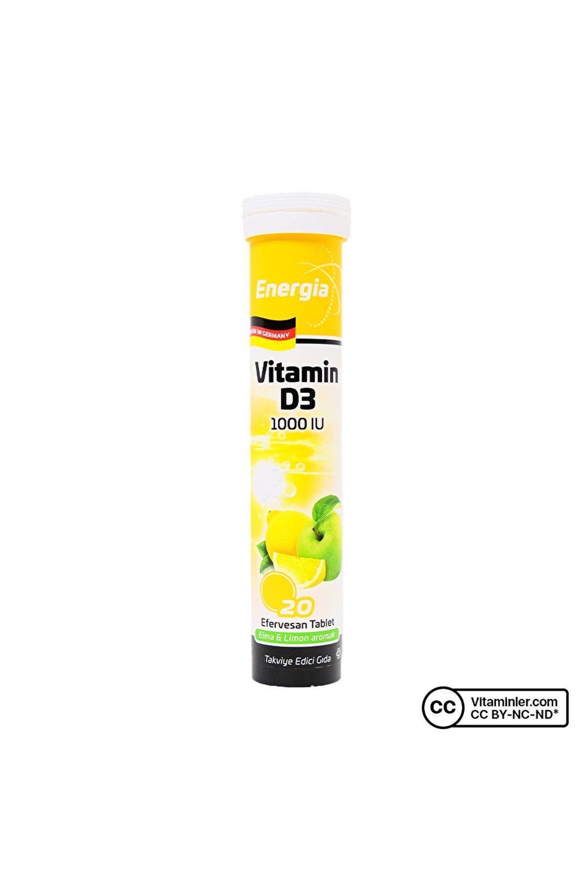 Energia Vitamin D3 (1000 Iu) Efervesan Tablet Takviye Edici Gıda