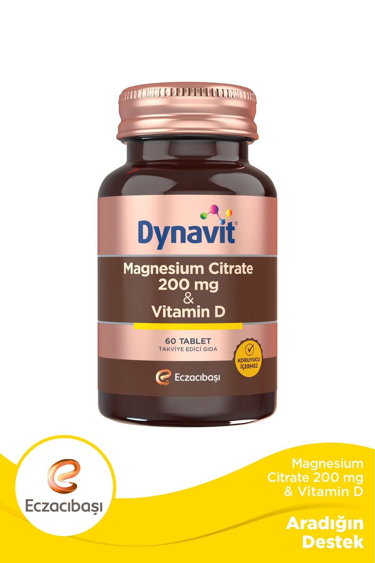 Dynavit Magnesium Citrate 200 mg & Vitamin D 60 Tablet