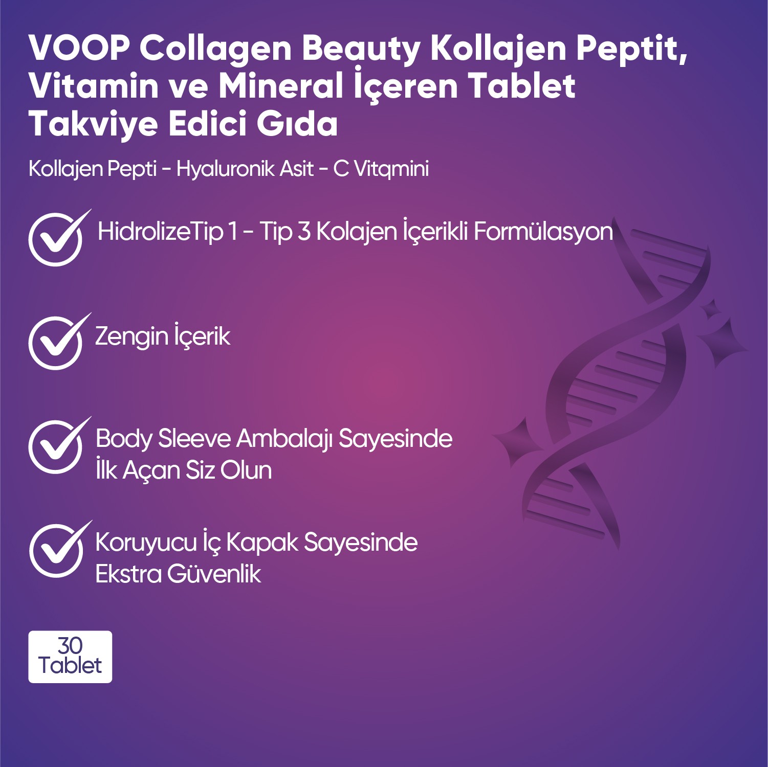 Kolajen Desteği Seti — VOOP Kolajen Tablet + Day2Day Kolajen 30 Tüp