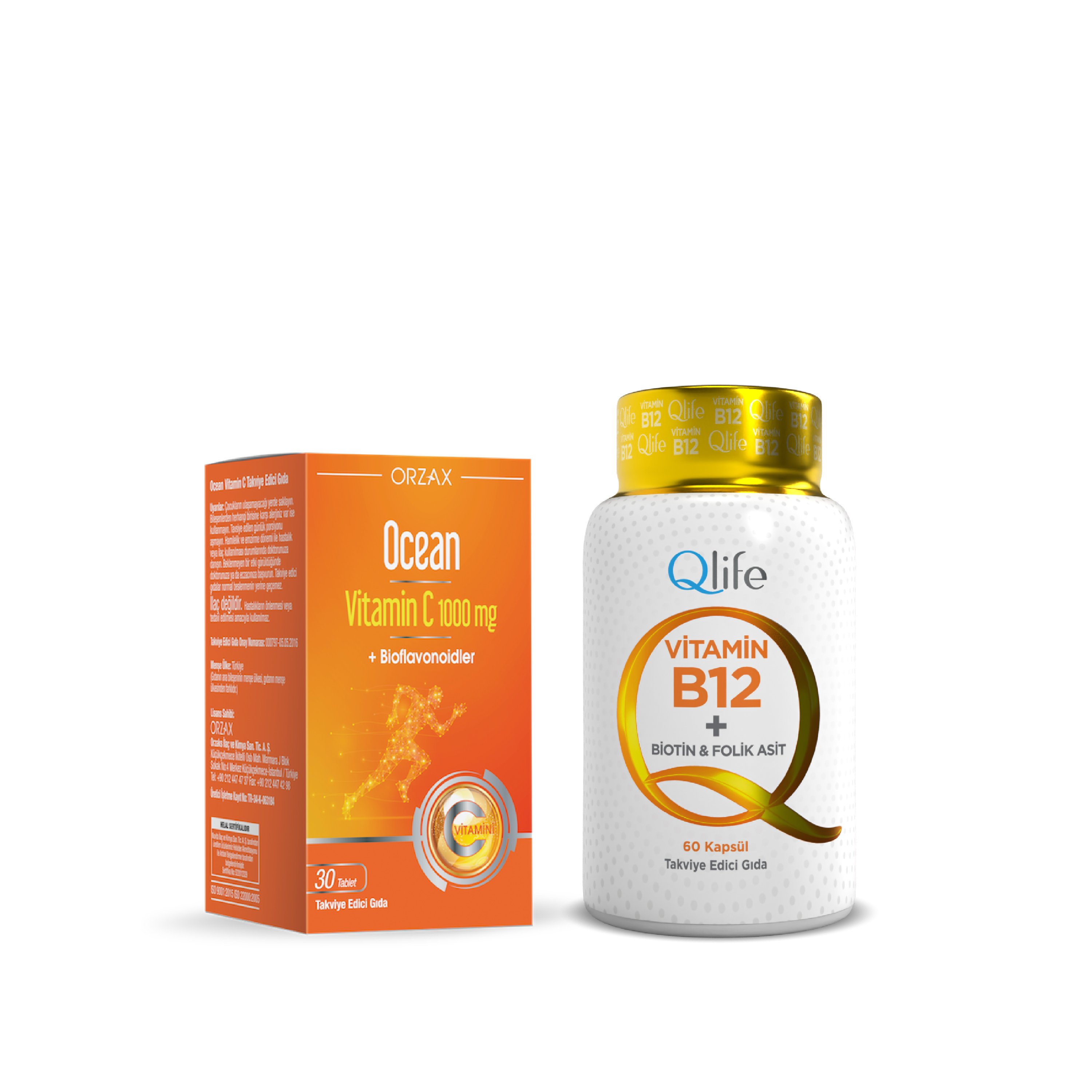 Bağışıklık Seti — Qlife Vitamin B12 + Ocean Vitamin C 