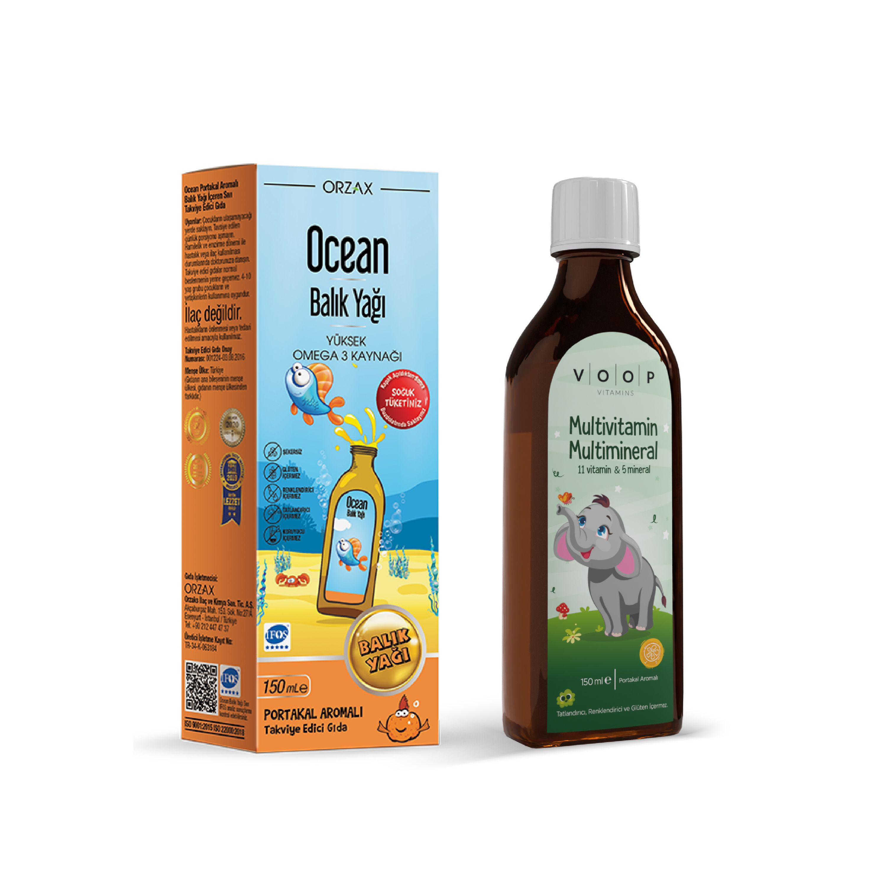 Bağışıklık & Zihin Desteği Seti — VOOP Multivitamin Multimineral Şurup + Ocean Balık Yağ Şurup