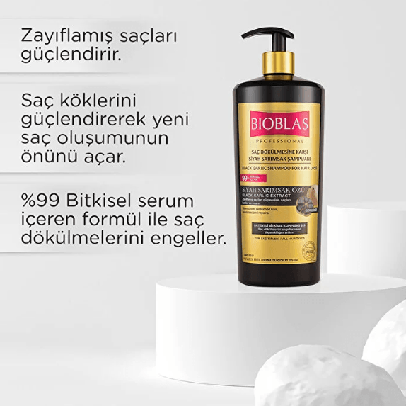 Bioblas Siyah Sarımsak Şampuanı 1000 Ml Saç Dökülmesine Karşı Yoğun Förmül