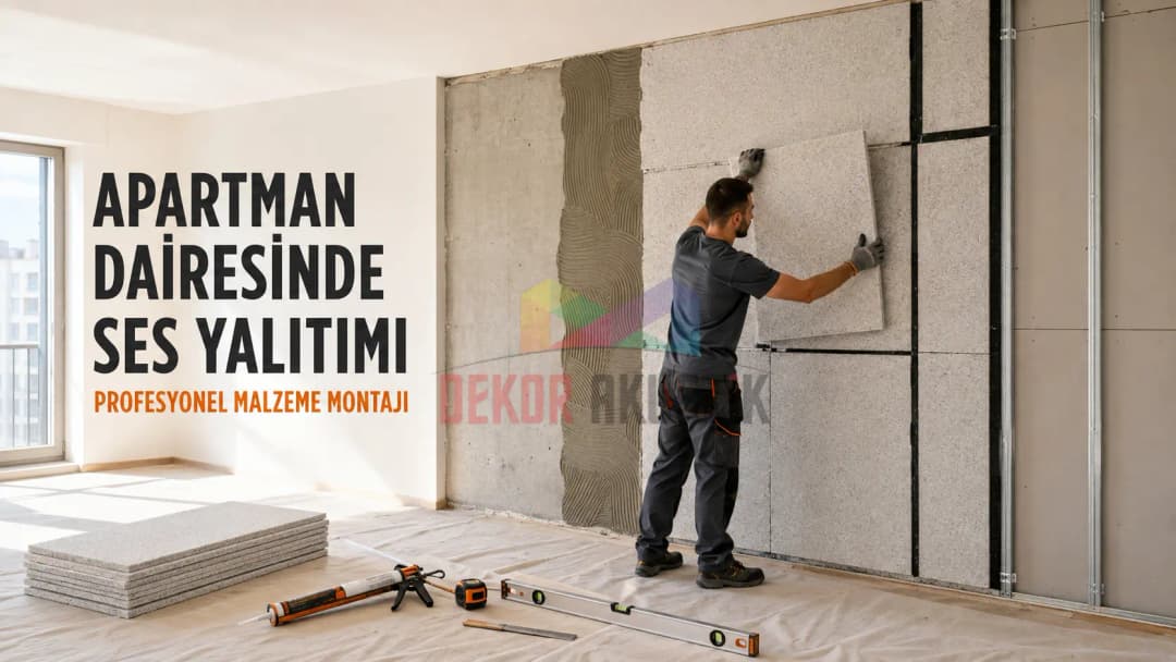 Apartman dairesinde ses yalıtım malzemesi montajı
