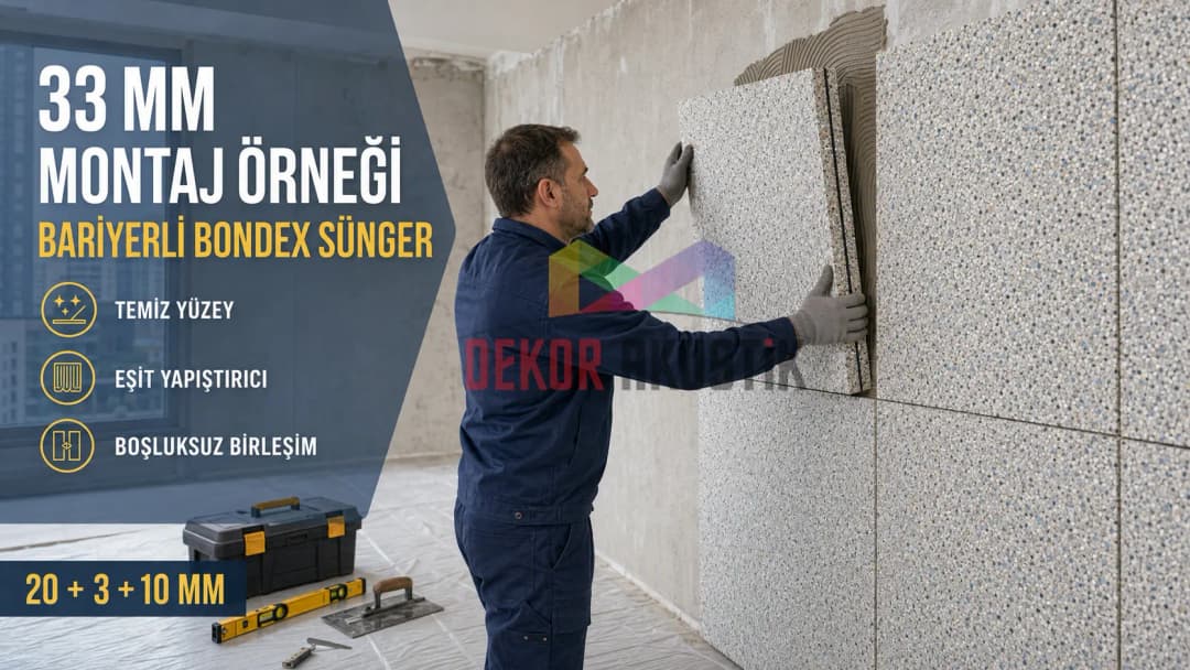 33 mm bariyerli bondex sünger montaj örneği