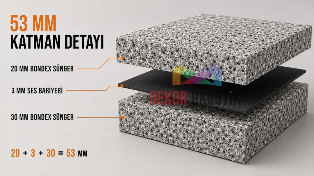 53 mm bariyerli bondex sünger katman detayı