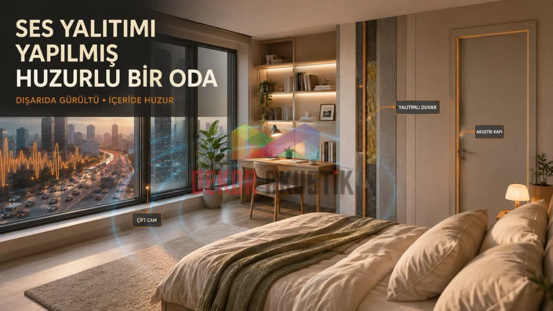 Ses yalıtımı yapılmış huzurlu bir oda