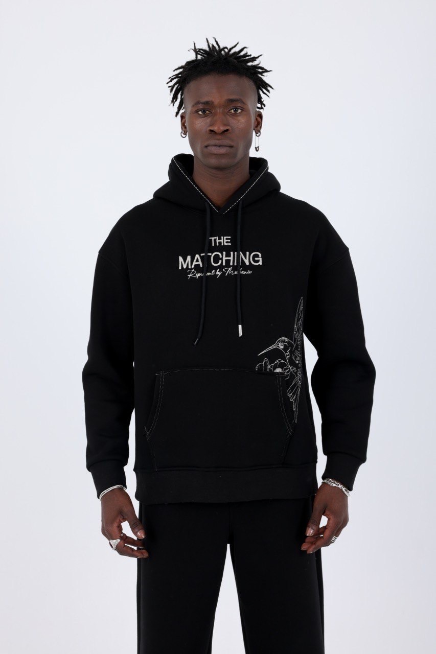 ''MATCHING'' Sloganlı hoodie