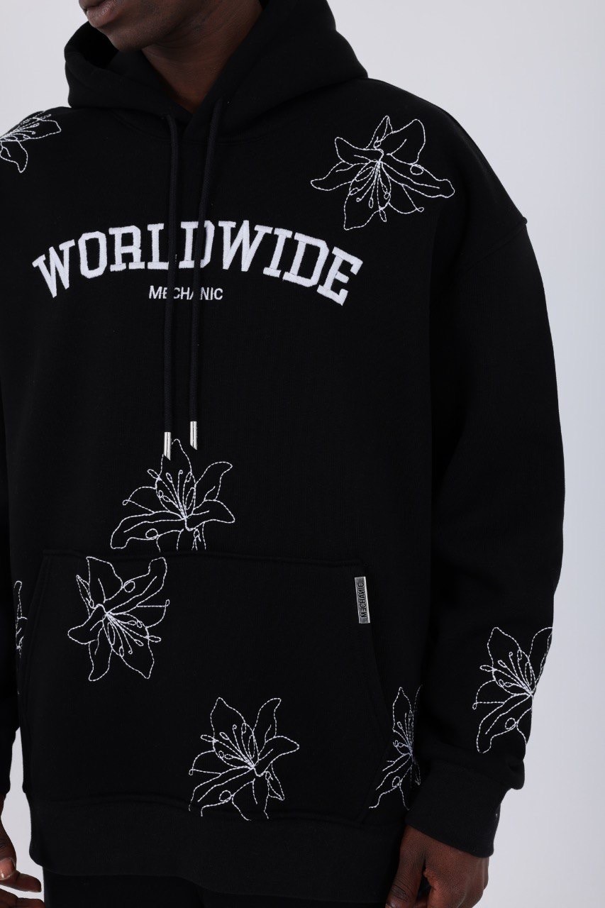 ''WORLDWIDE'' Sloganlı hoodie 