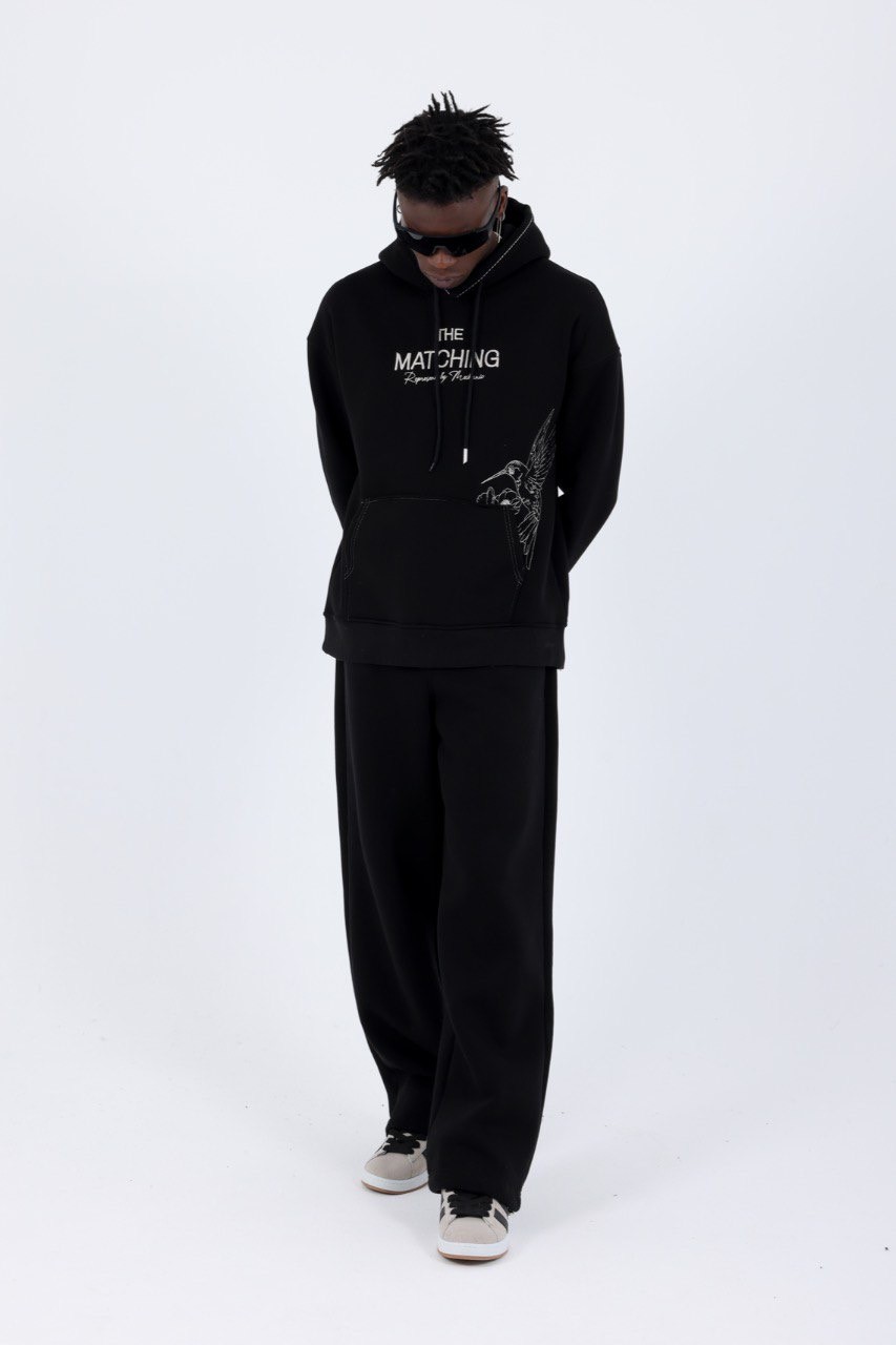 ''MATCHING'' Sloganlı hoodie