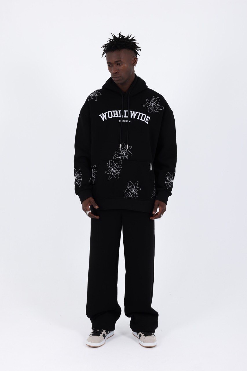 ''WORLDWIDE'' Sloganlı hoodie 