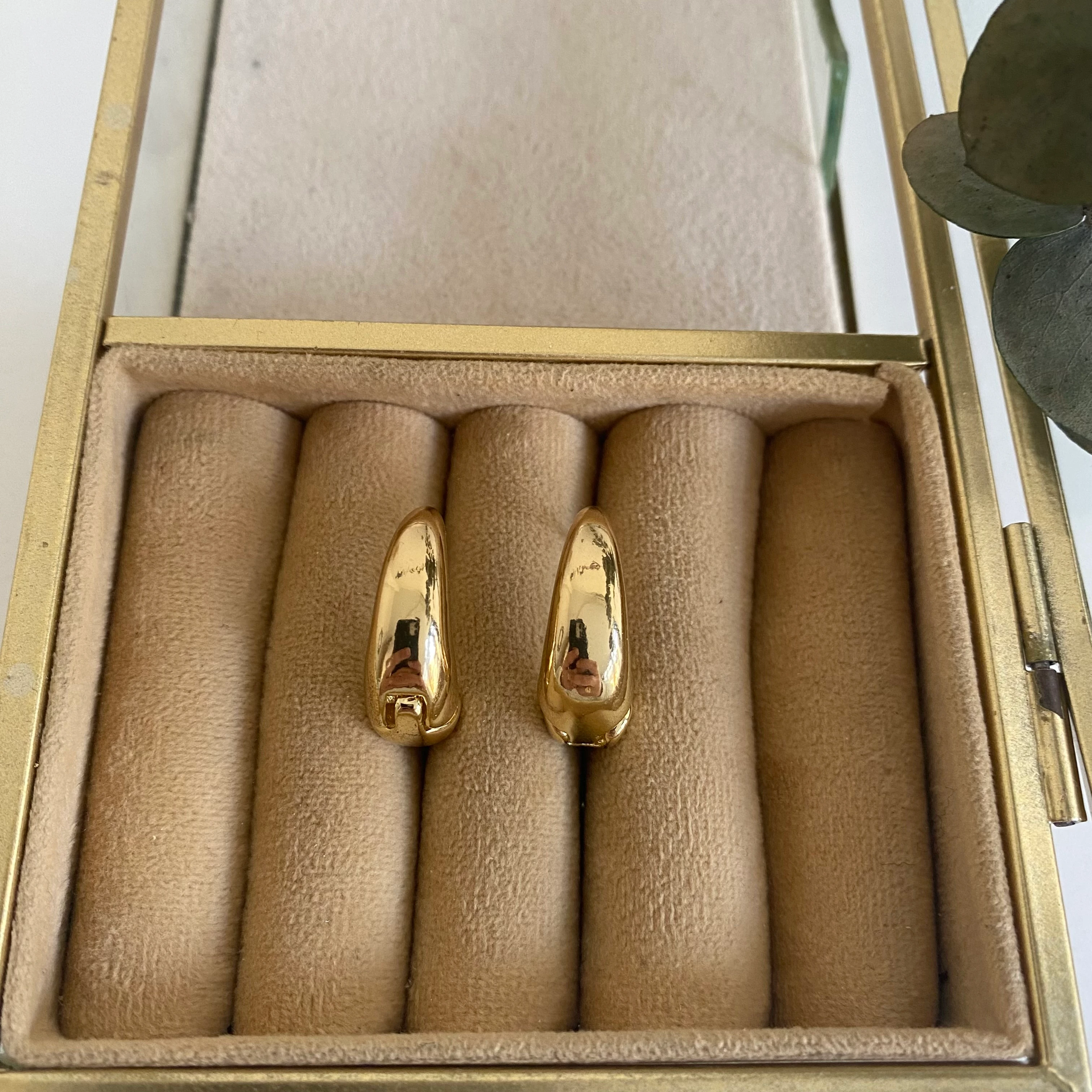 14K Gold Elips Model Halka Küpe