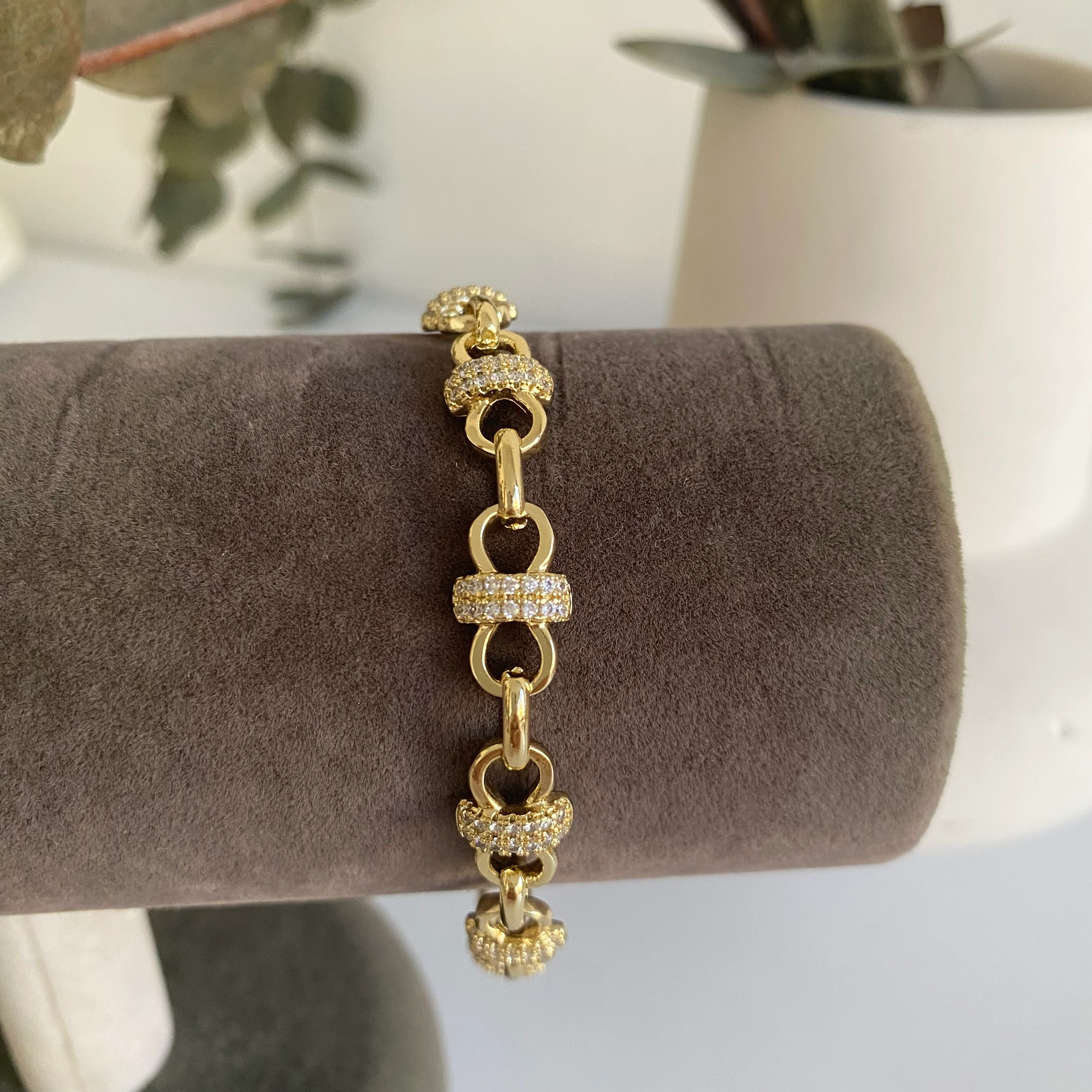 Xuping Çift Halka Model Taşlı Bileklik