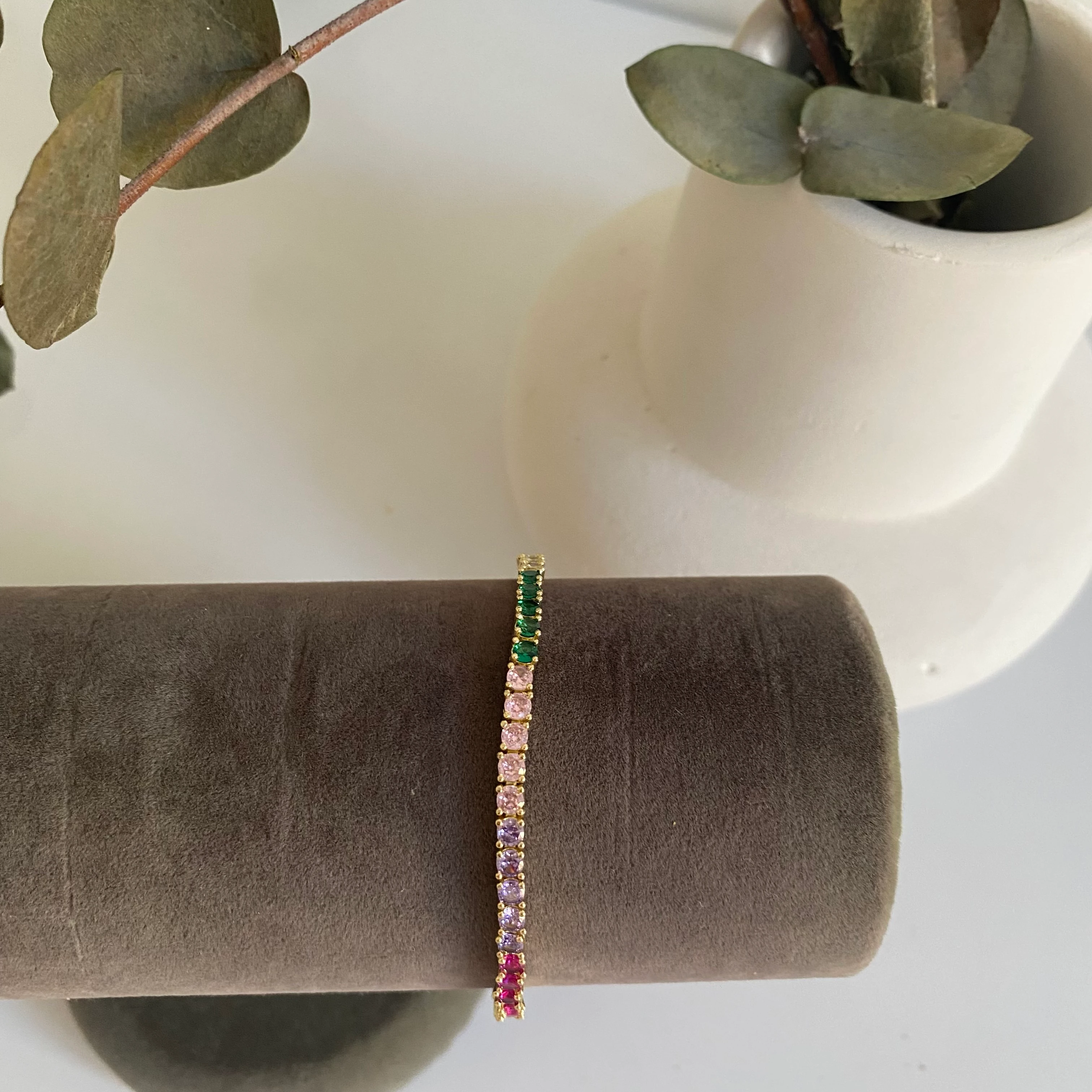 Xuping Nokta Renkli Zirkon Taşlı Bileklik