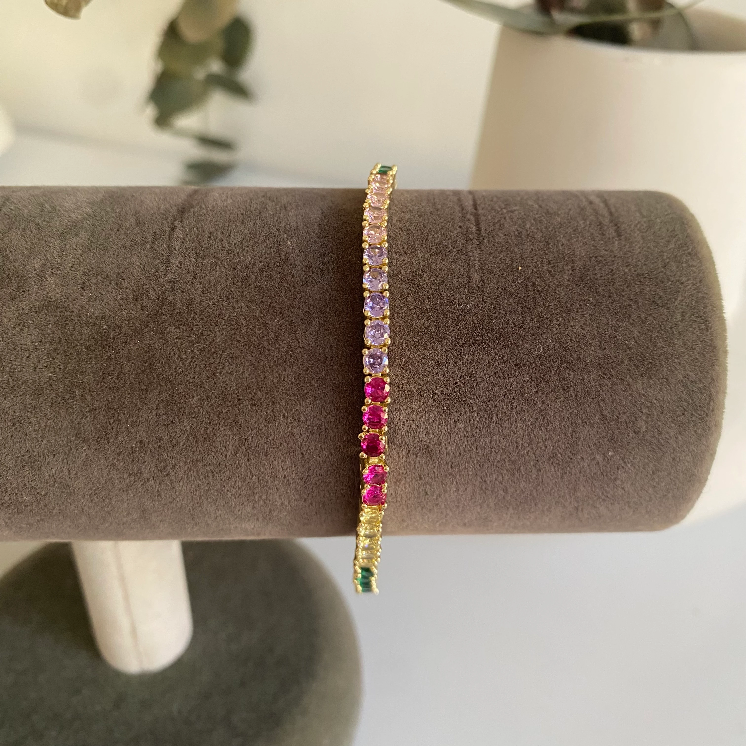 Xuping Nokta Renkli Zirkon Taşlı Bileklik