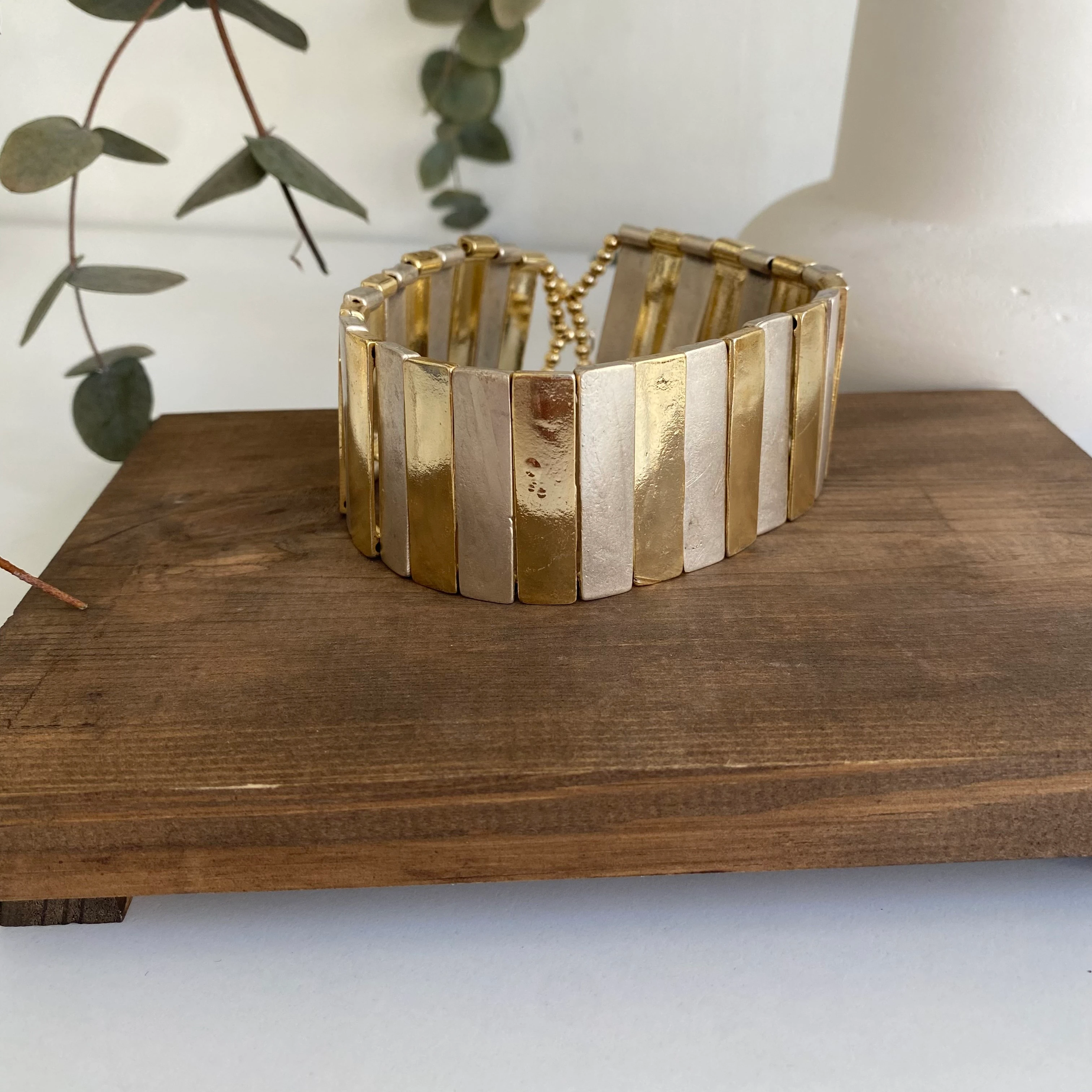 14K Altın Kaplama Gümüş Detay Choker Kolye