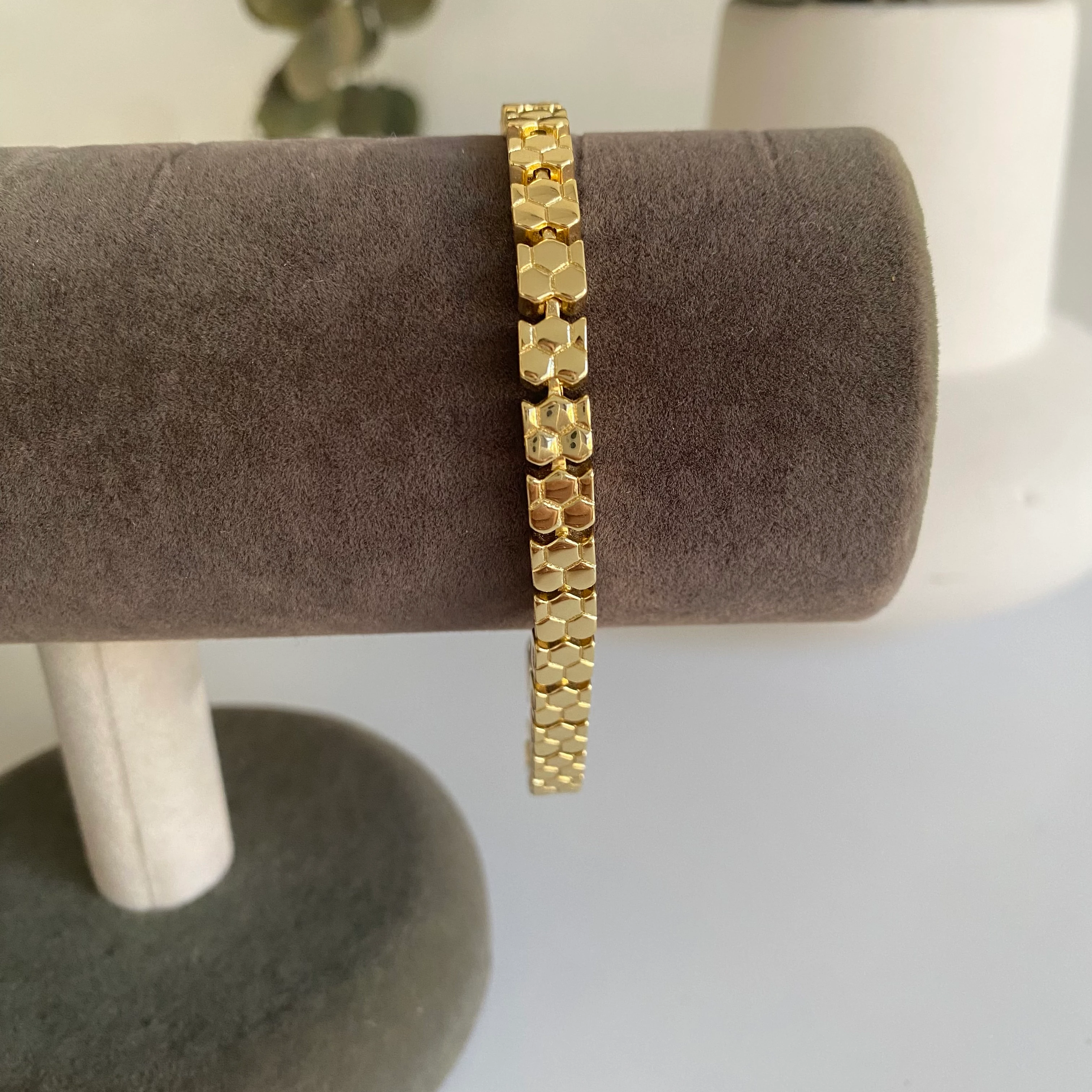 Xuping Gold Bal Peteği Desenli Bileklik