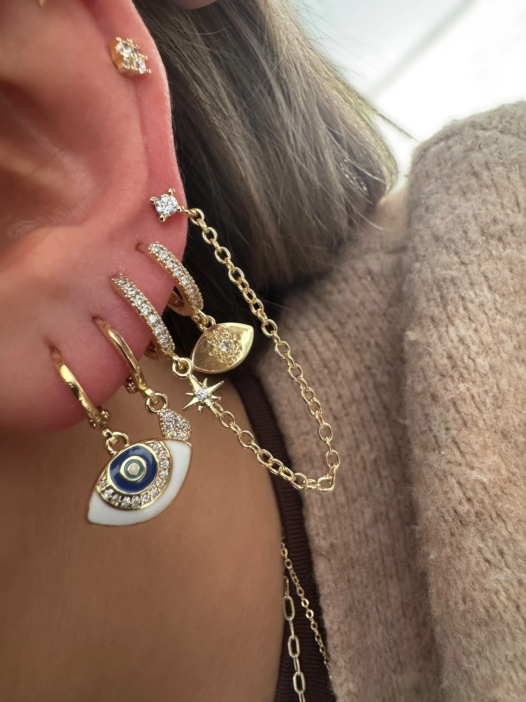 Xuping 6"lı Set Küpe Göz Figür