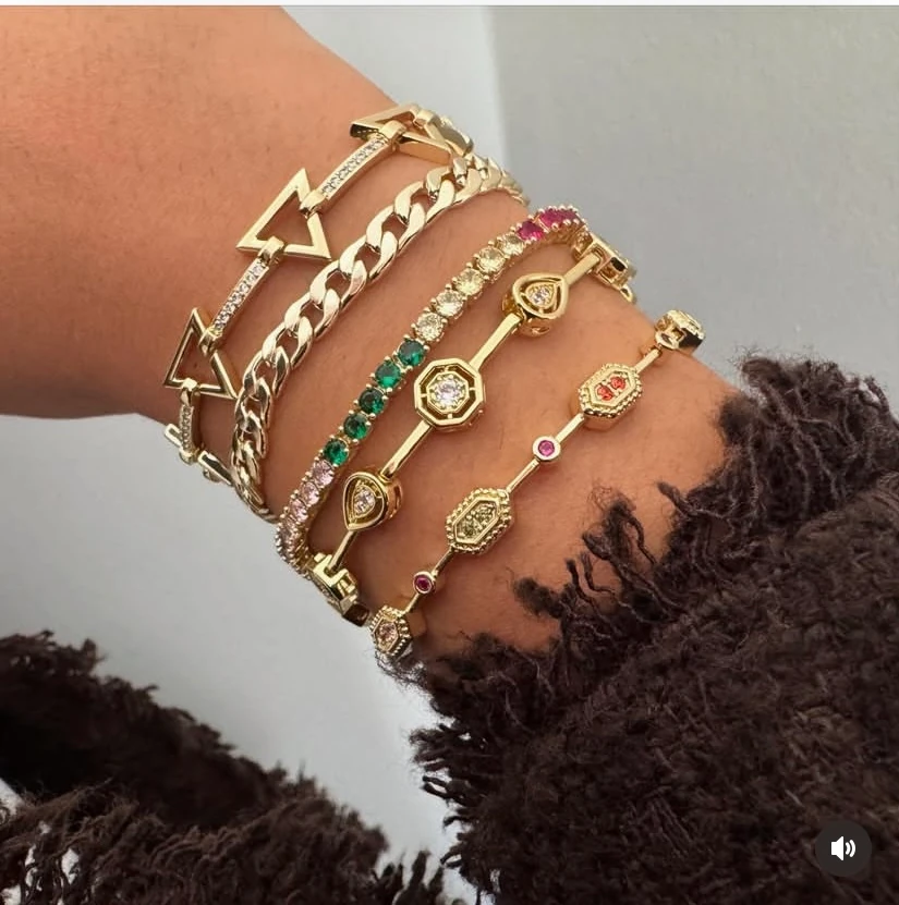 Xuping Nokta Renkli Zirkon Taşlı Bileklik