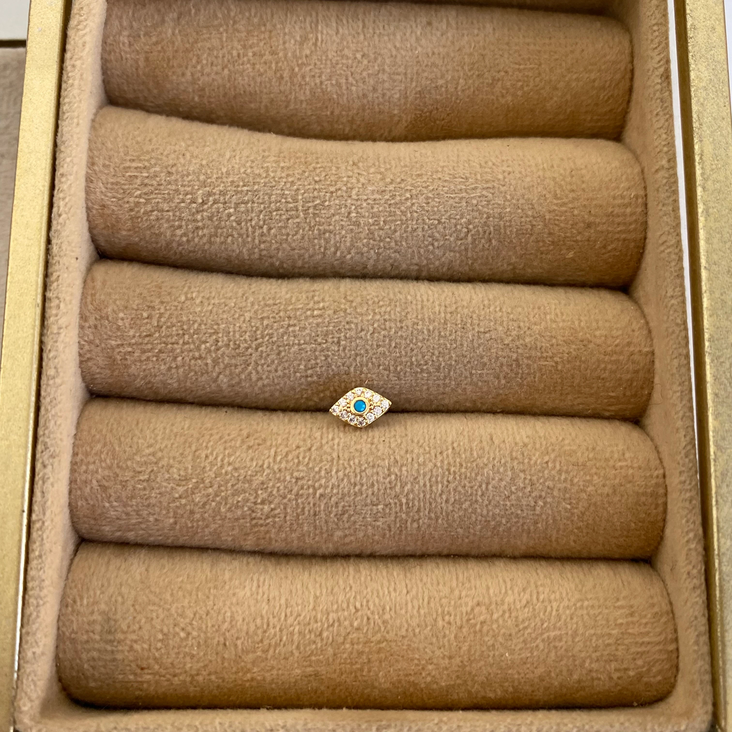 Gold Göz Figür Taşlı Piercing