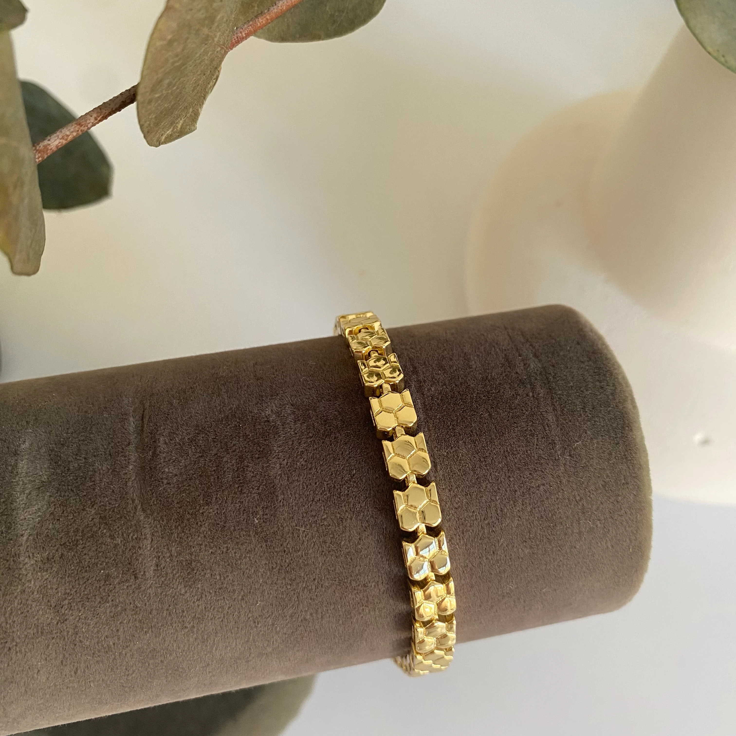 Xuping Gold Bal Peteği Desenli Bileklik