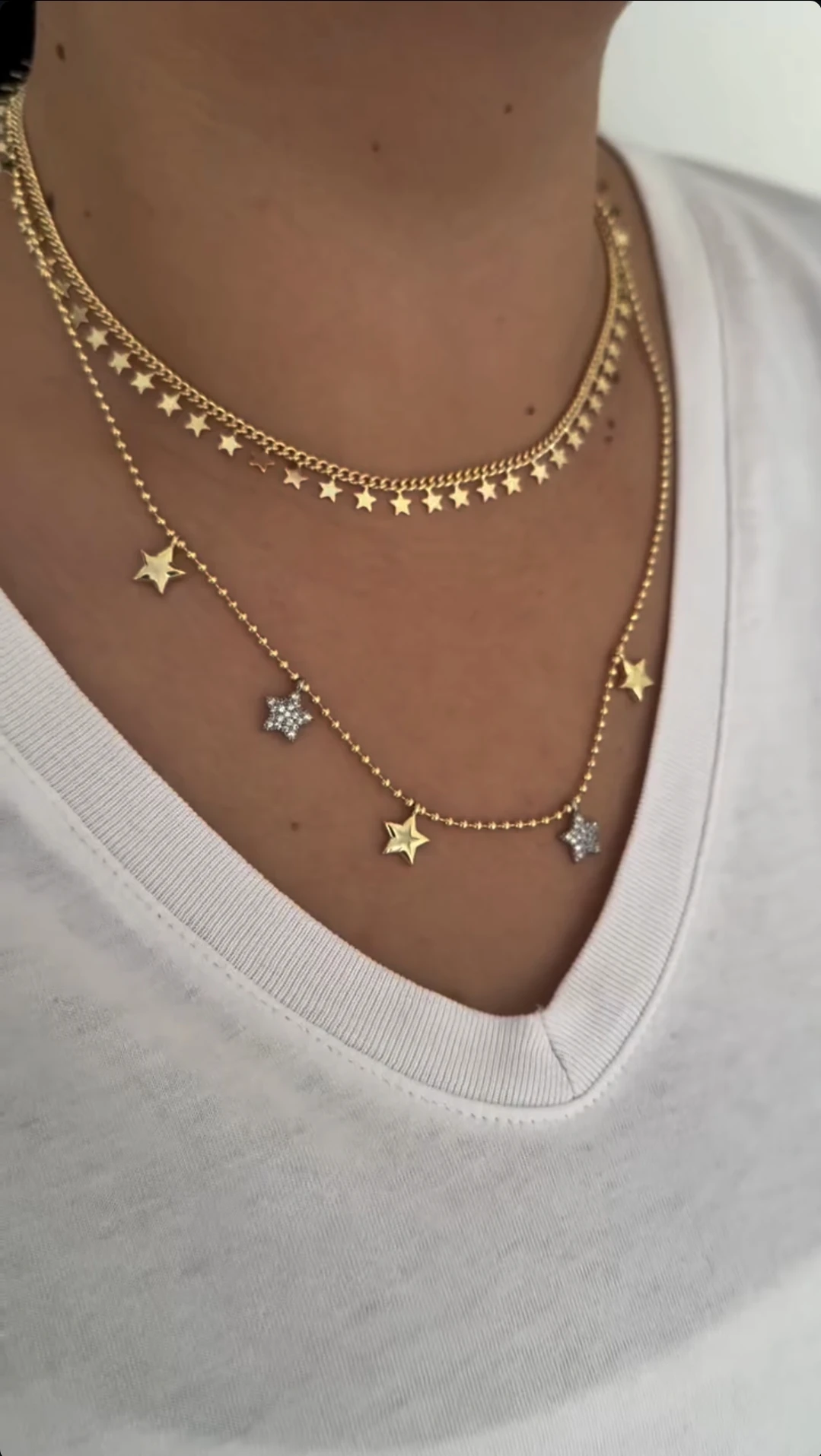 14k Zirkon Taşlı Yıldız Figür Kolye