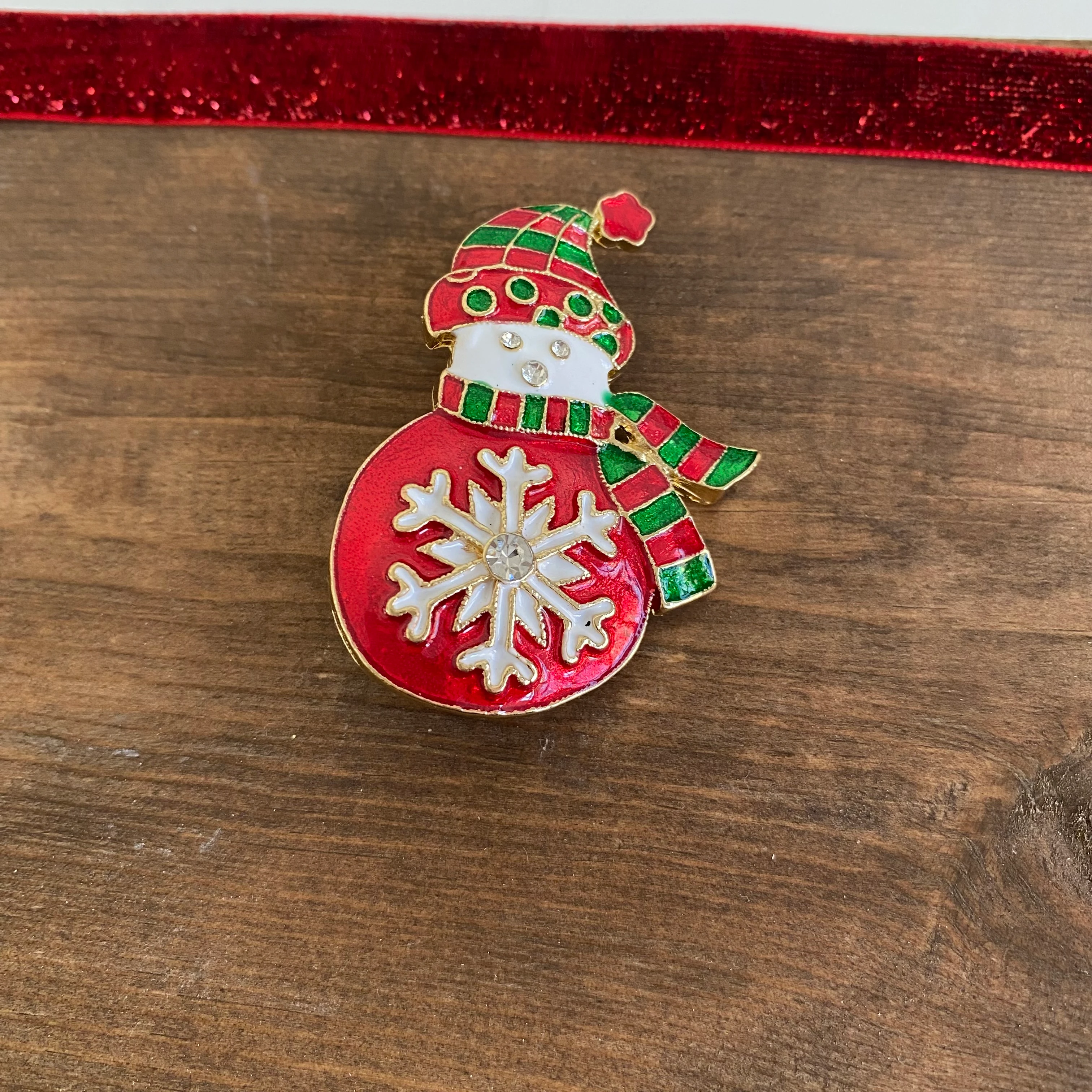 Kırmızı Kardan Adam Broş