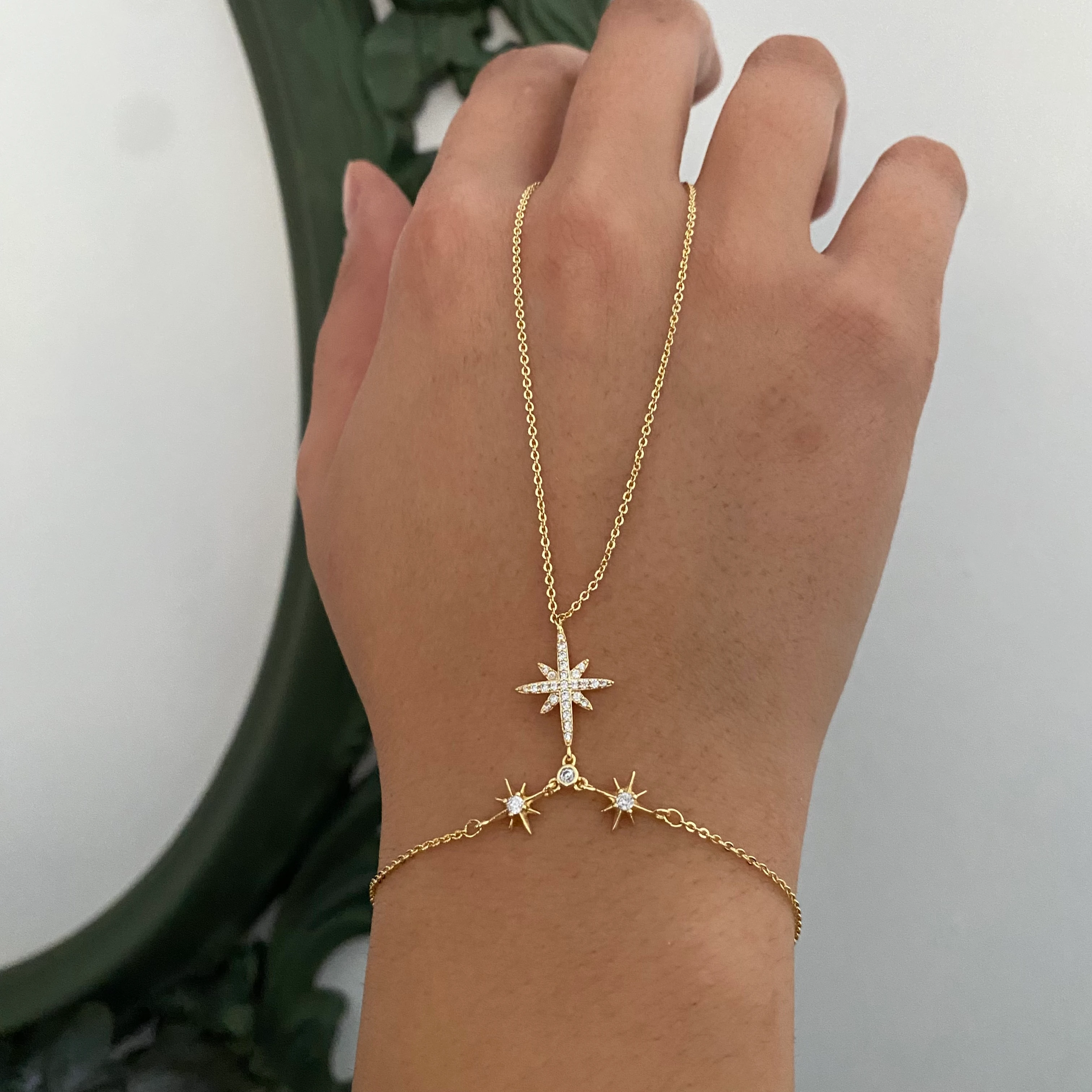 Gold Zirkon Taşlı Kutup Yıldızı Şahmeran