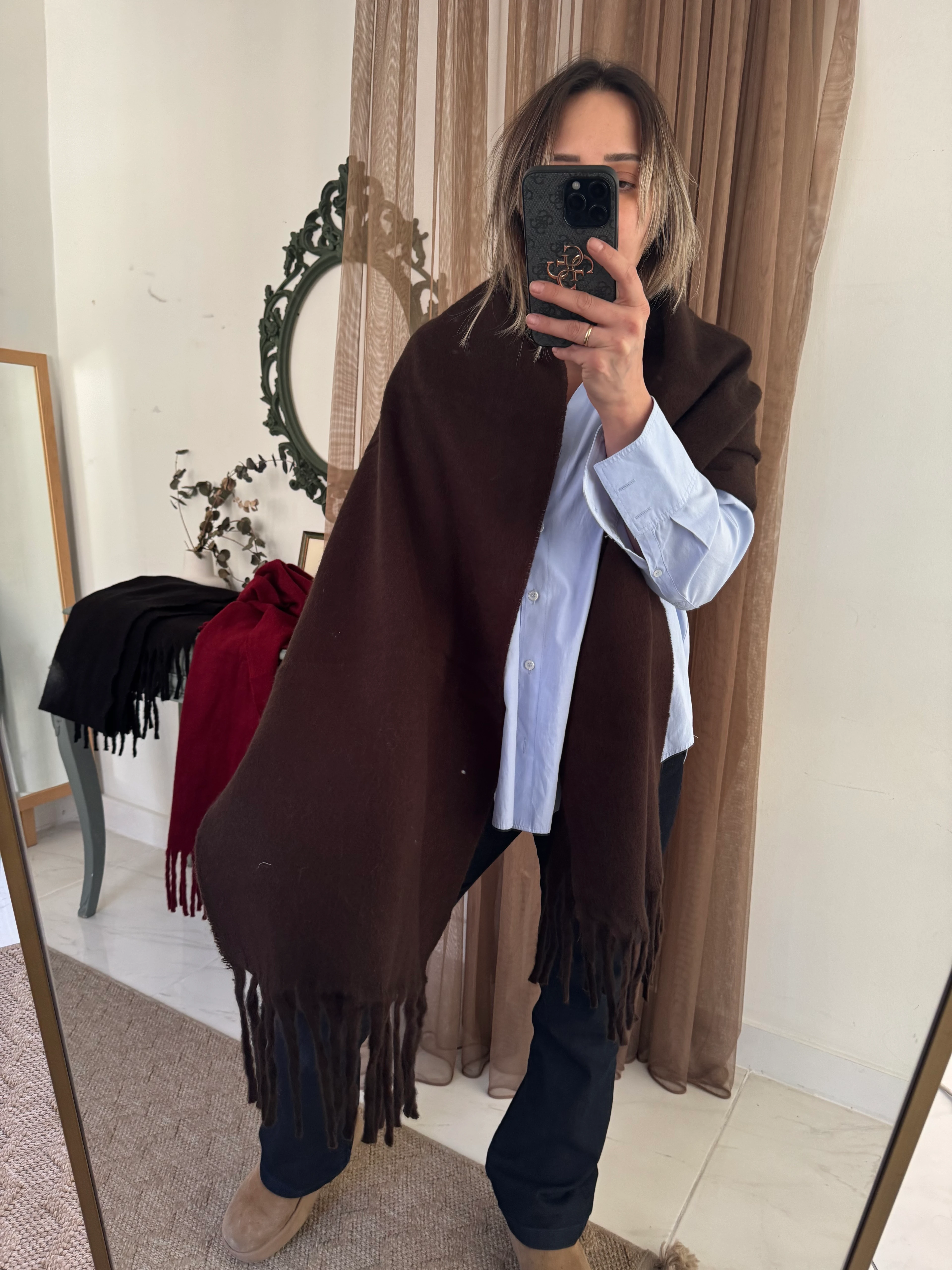 Kahve Battaniye Şal