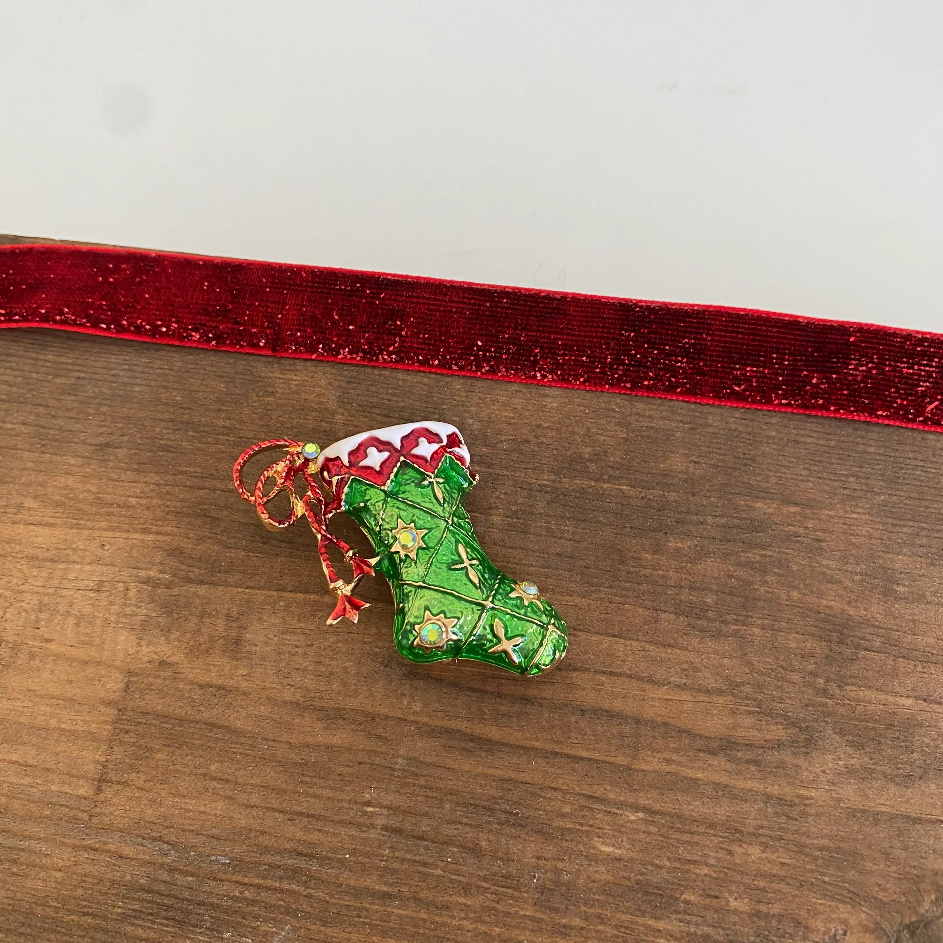 Sevimli Noel Çorabı Broş