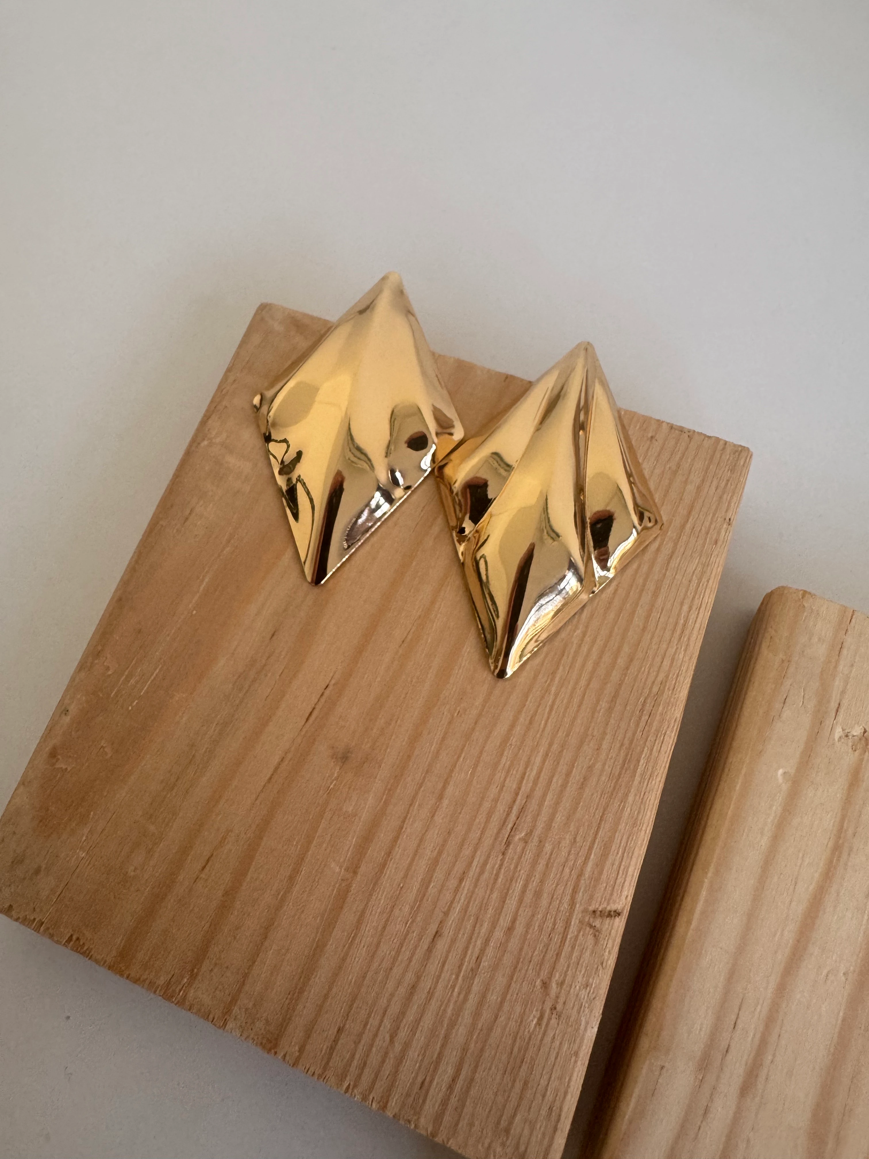 Baklava Desen Gold Plaka Küpe