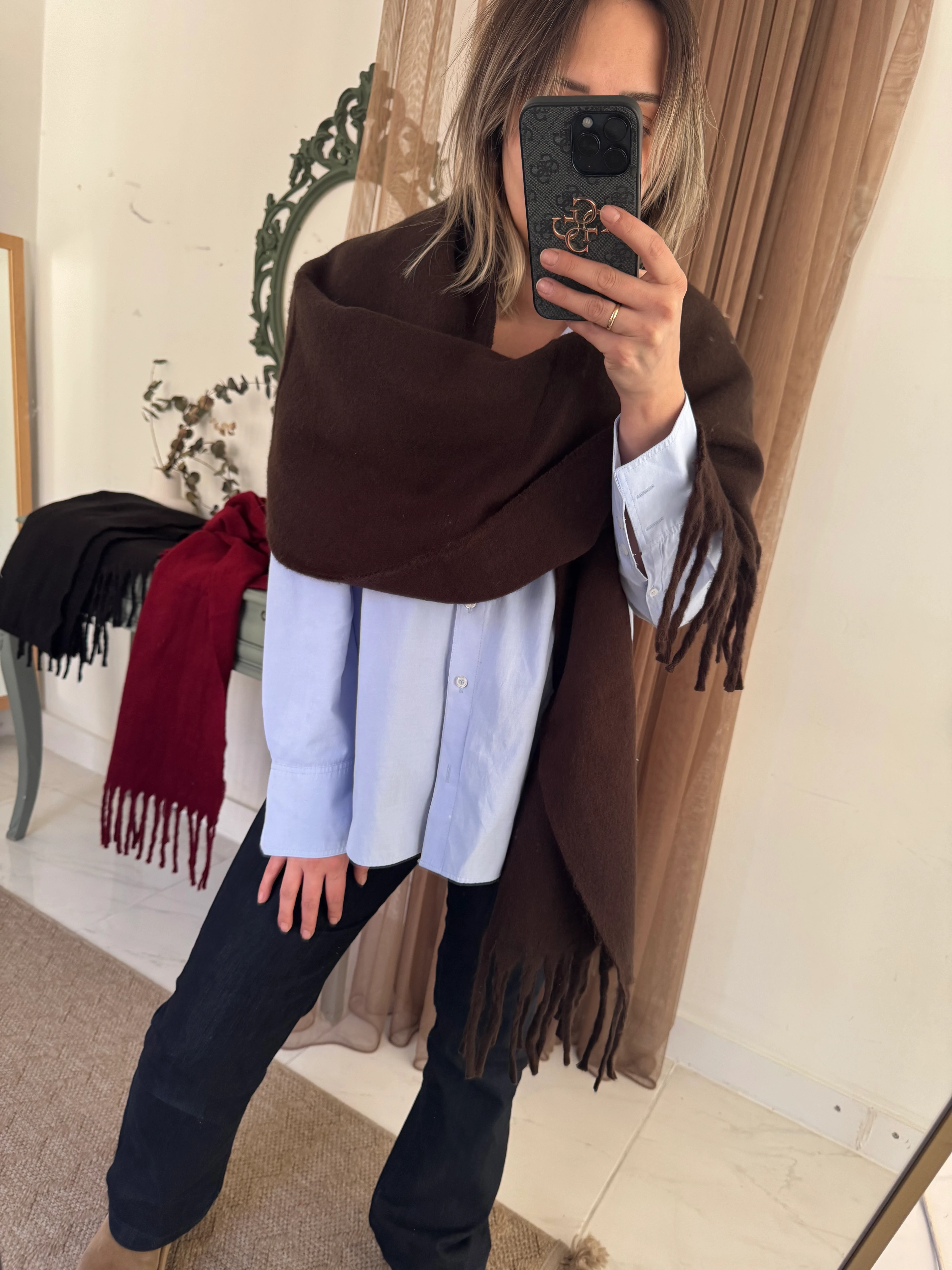 Kahve Battaniye Şal