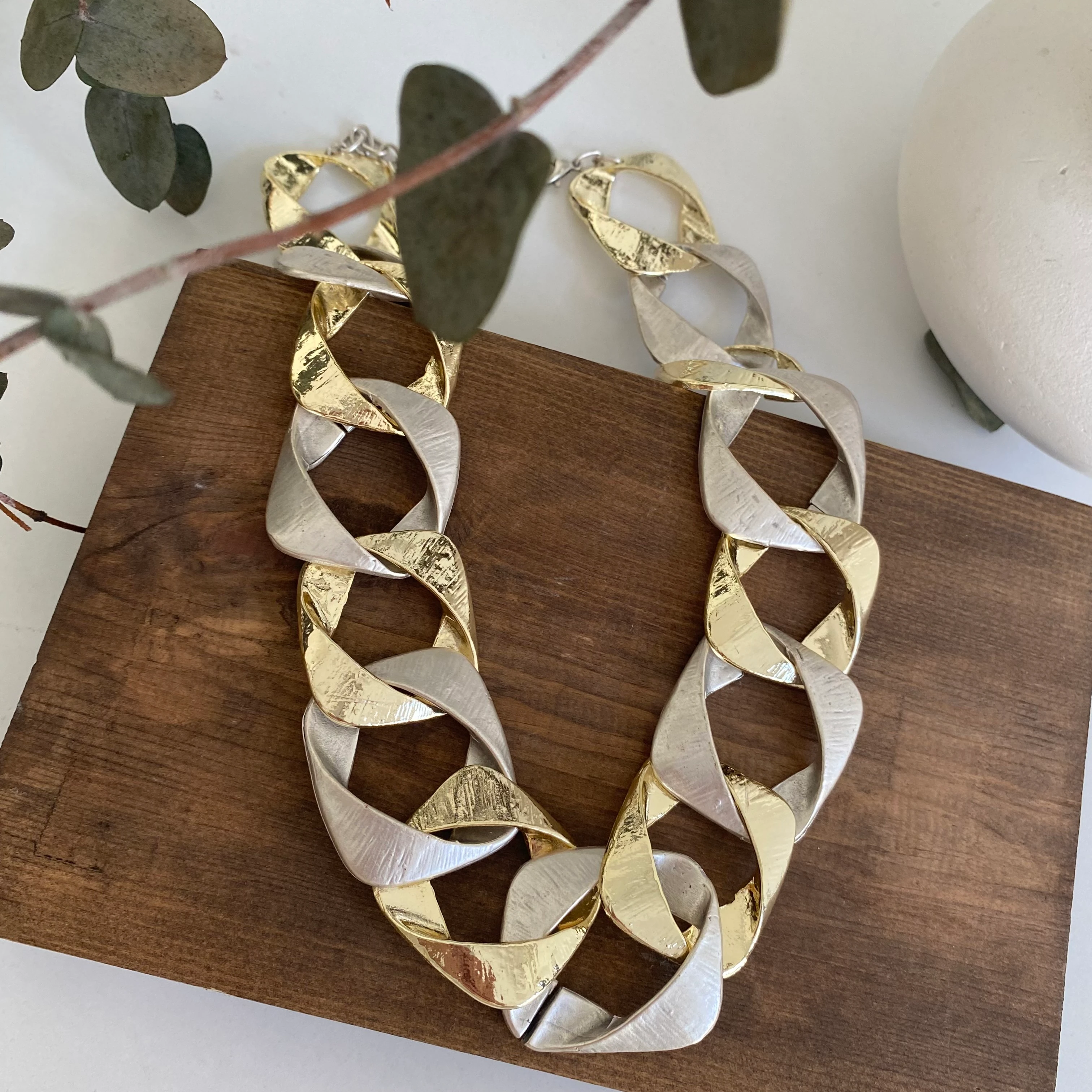 14k Altın Kaplama Gümüş Detay Kare Kolye