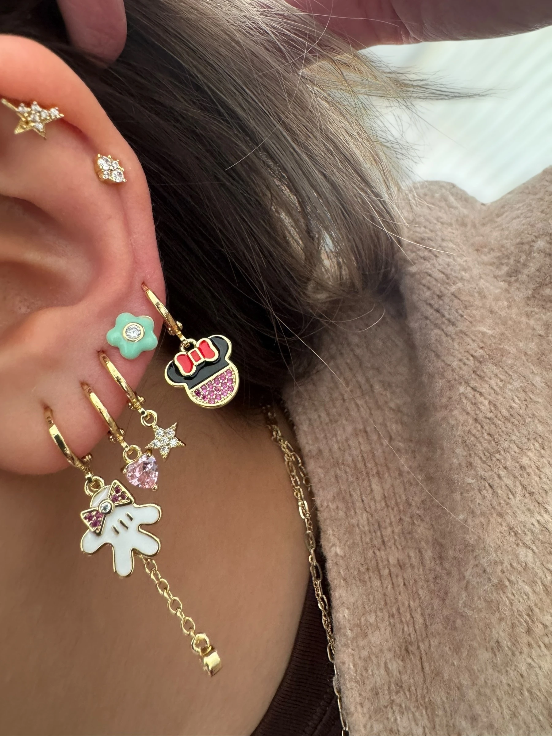 Xuping 6"lı Set Küpe Mineli