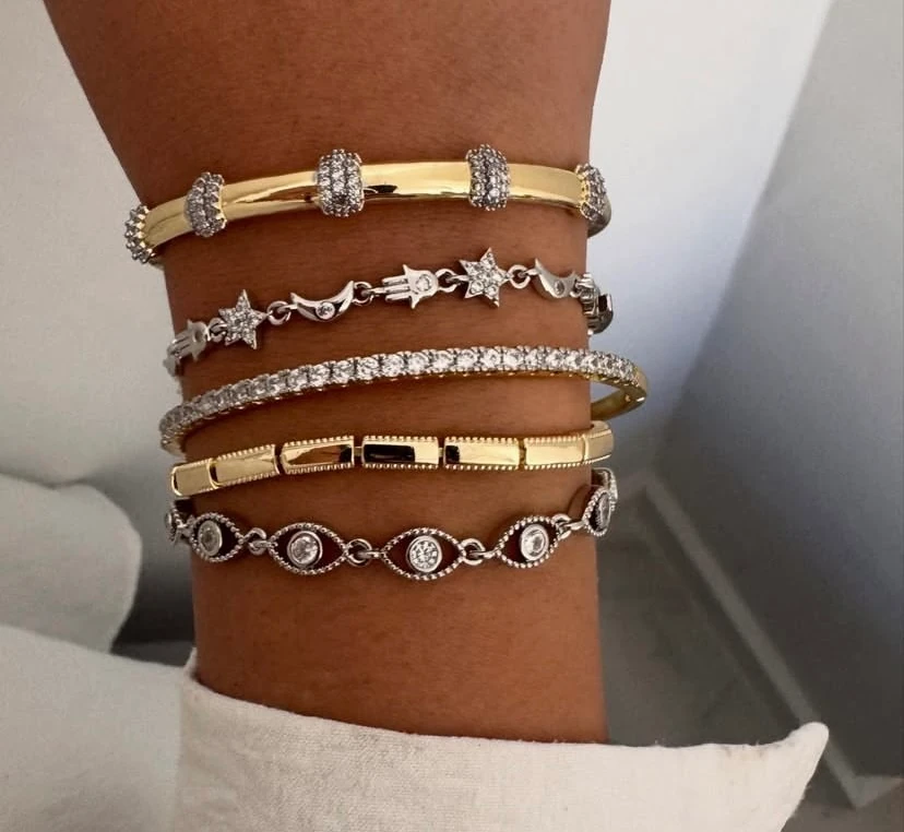 Xuping Zirkon Taşlı Kelepçe Bileklik