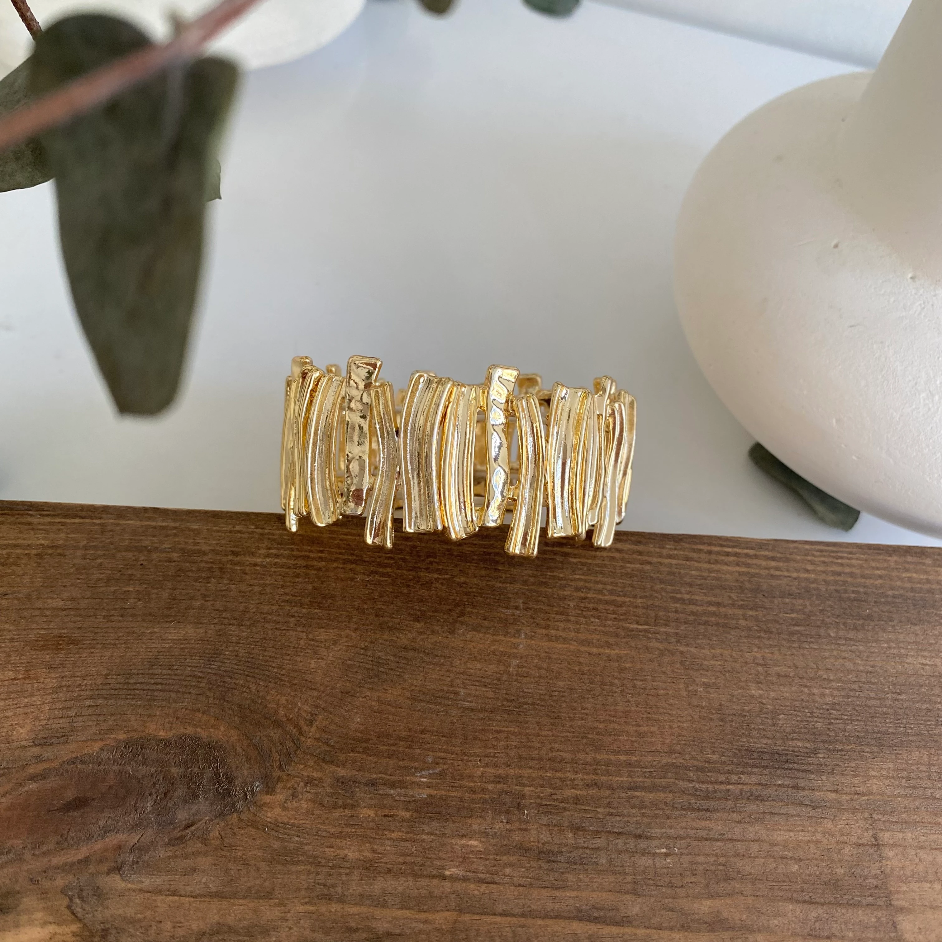 14k Altın Kaplama Dalgalı Bileklik