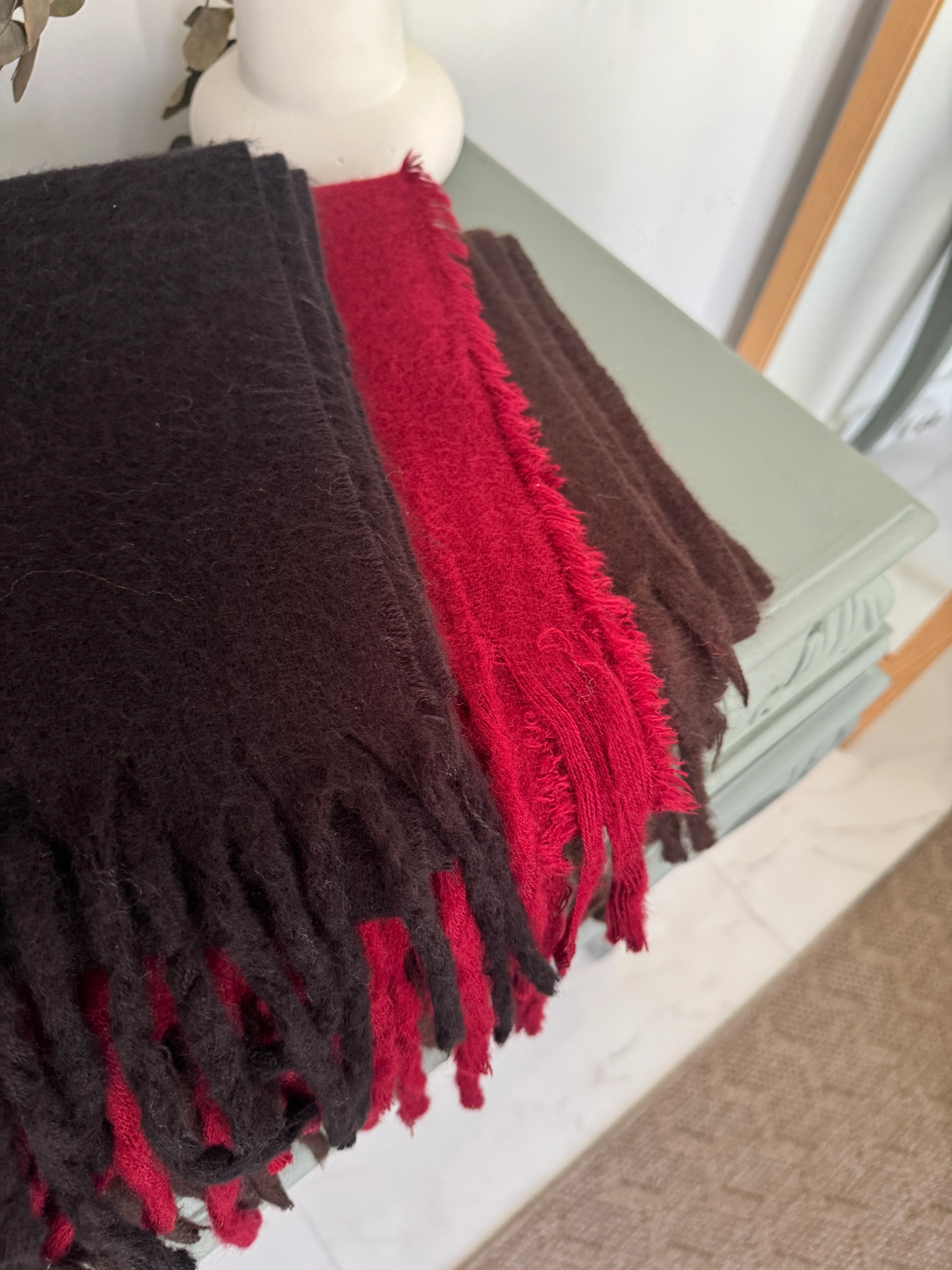 Bordo Battaniye Şal