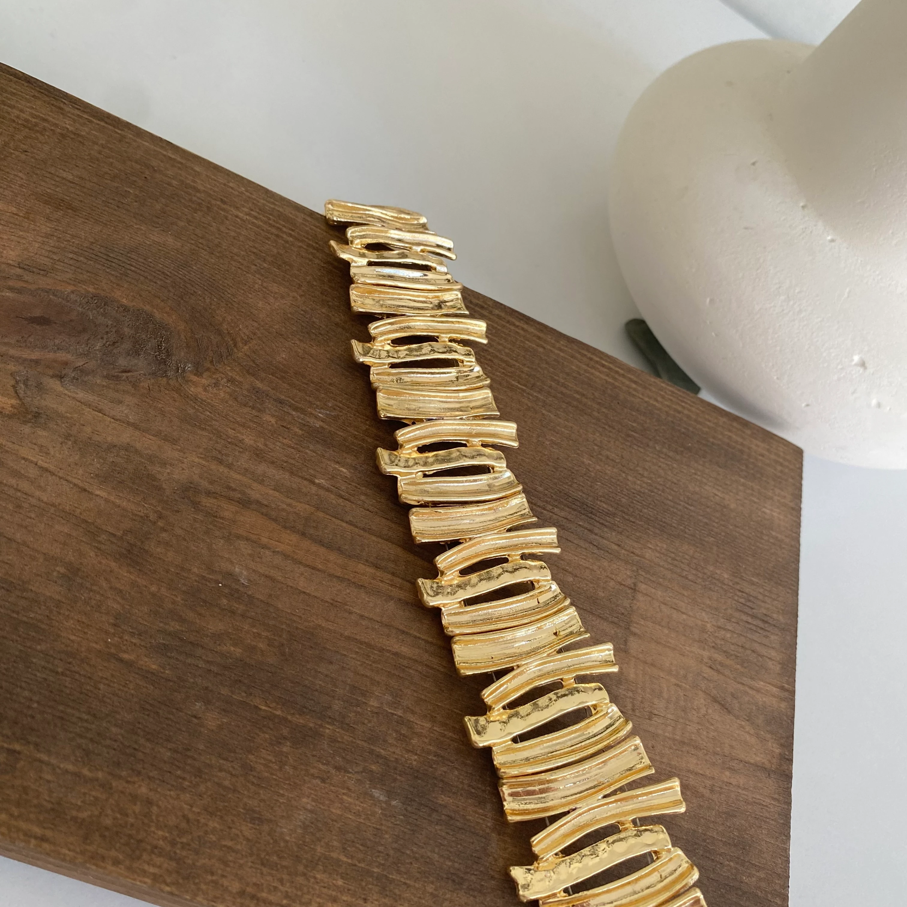 14k Altın Kaplama Dalgalı Choker Kolye