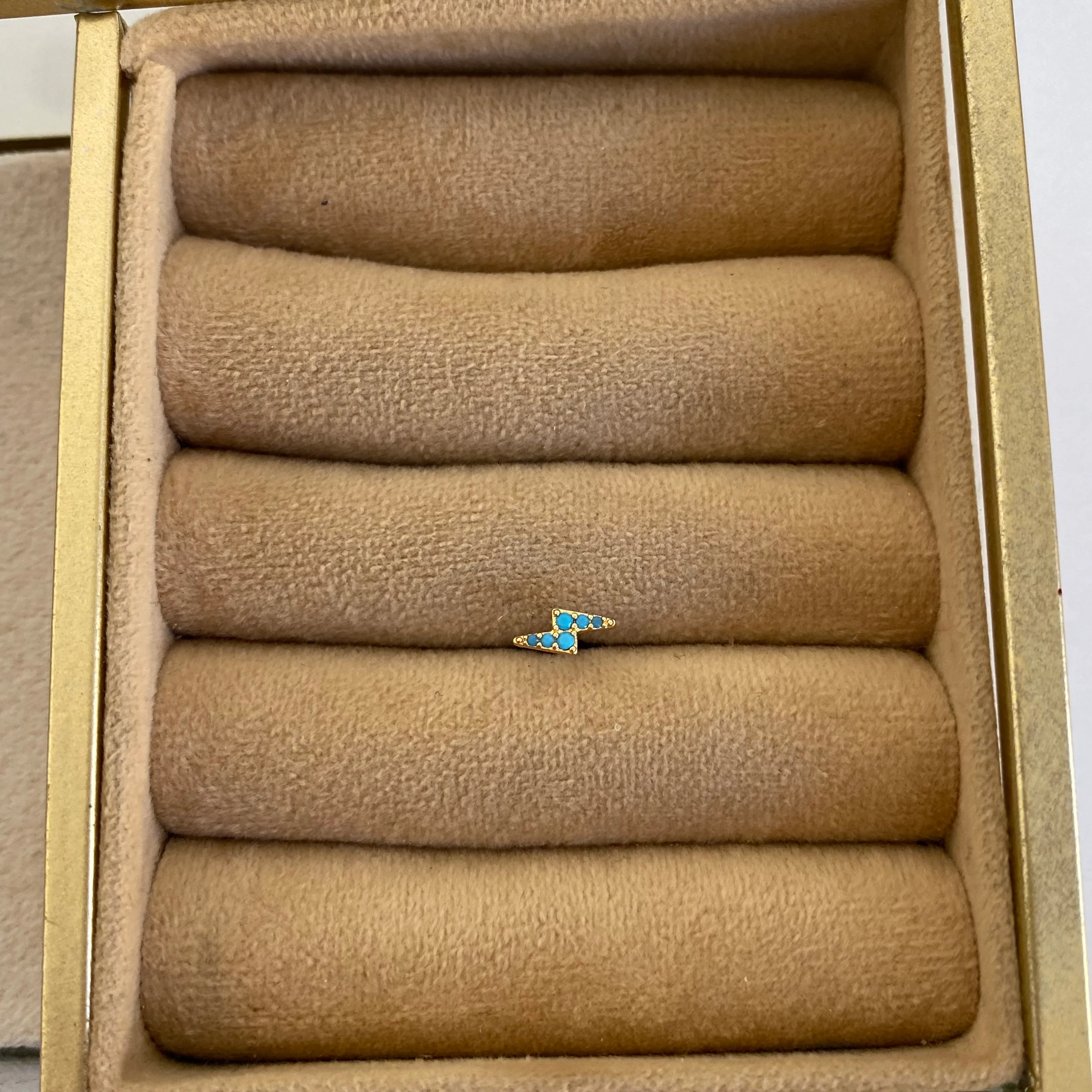 Gold Turkuaz Taşlı Şimşek Figür Piercing