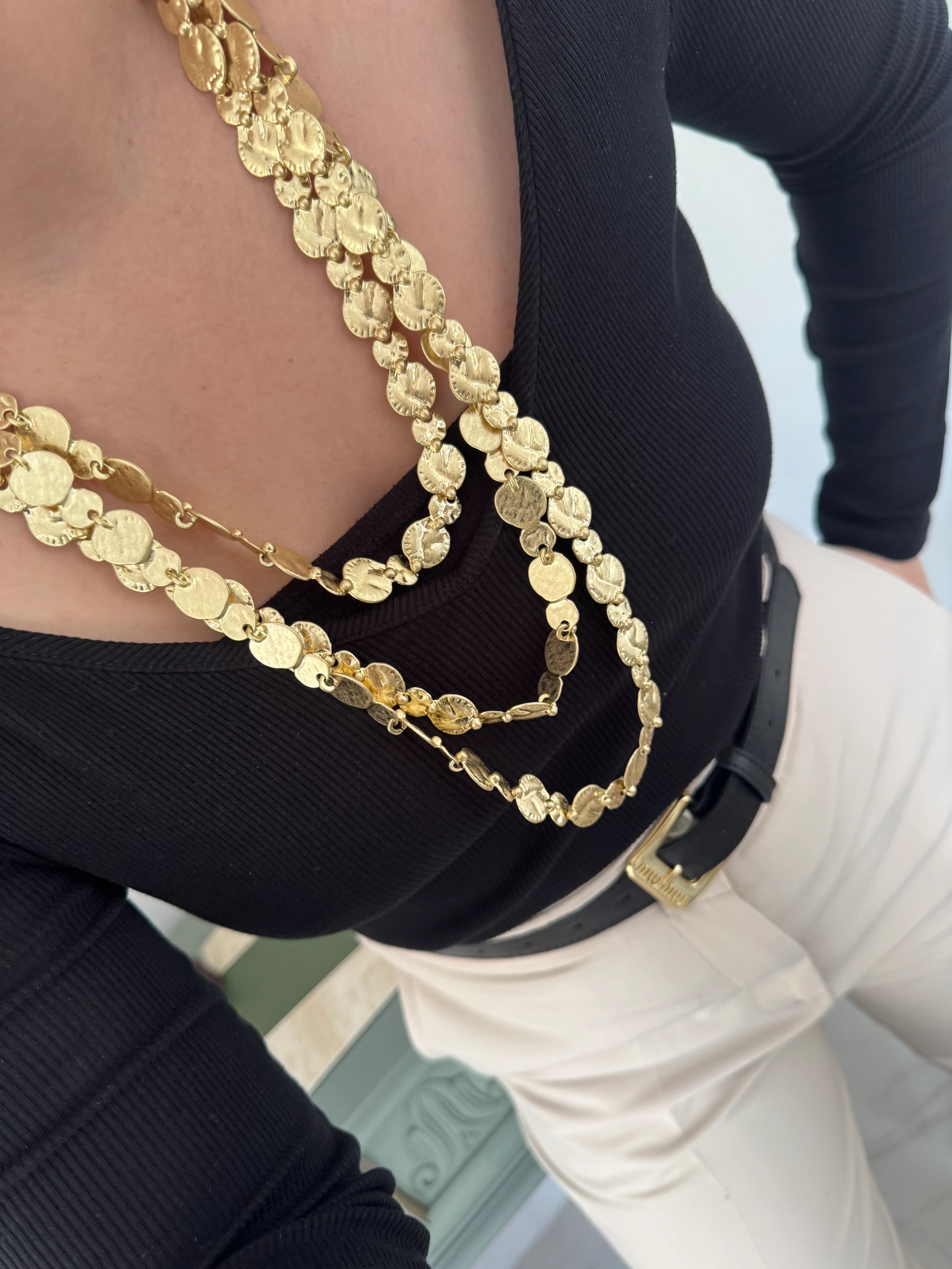 14K Altın Kaplama Pul Zincir Kolye