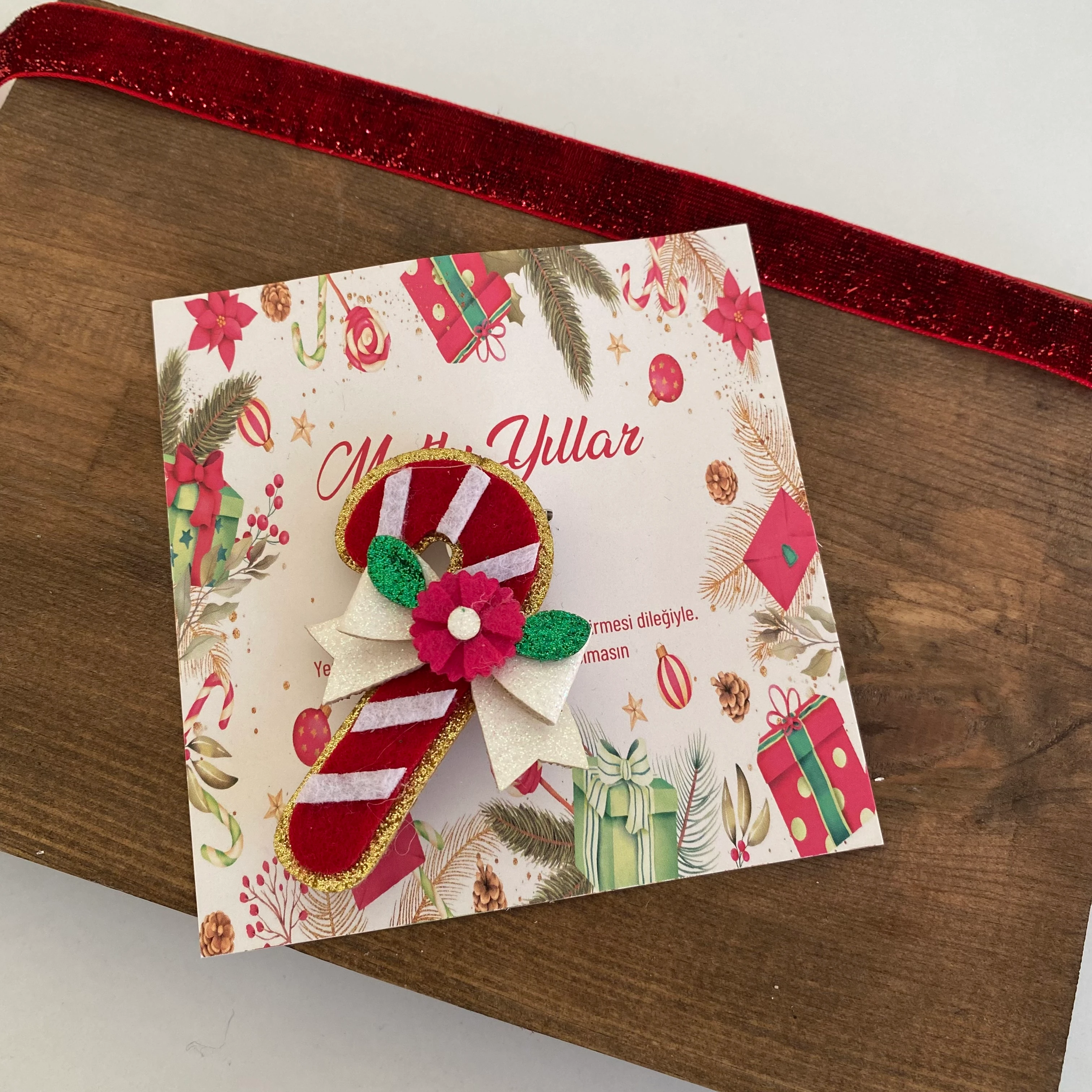 Noel Şeker Çubuk Broş