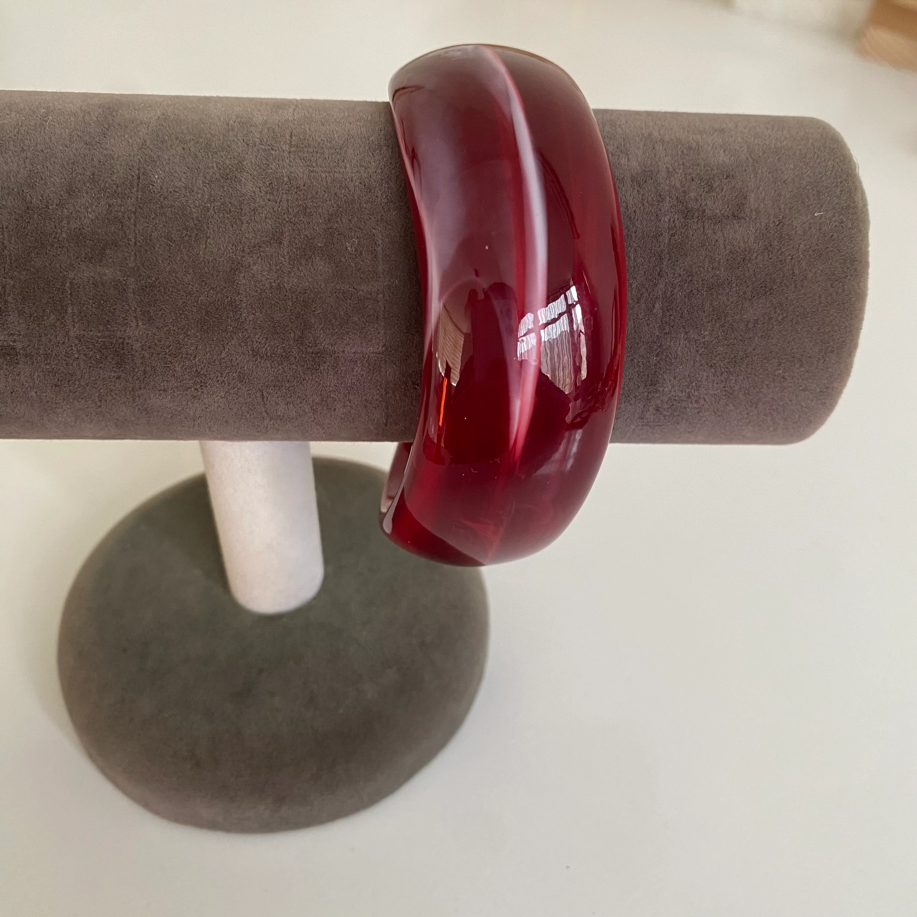 Bordo Akrilik Kelepçe Bilezik