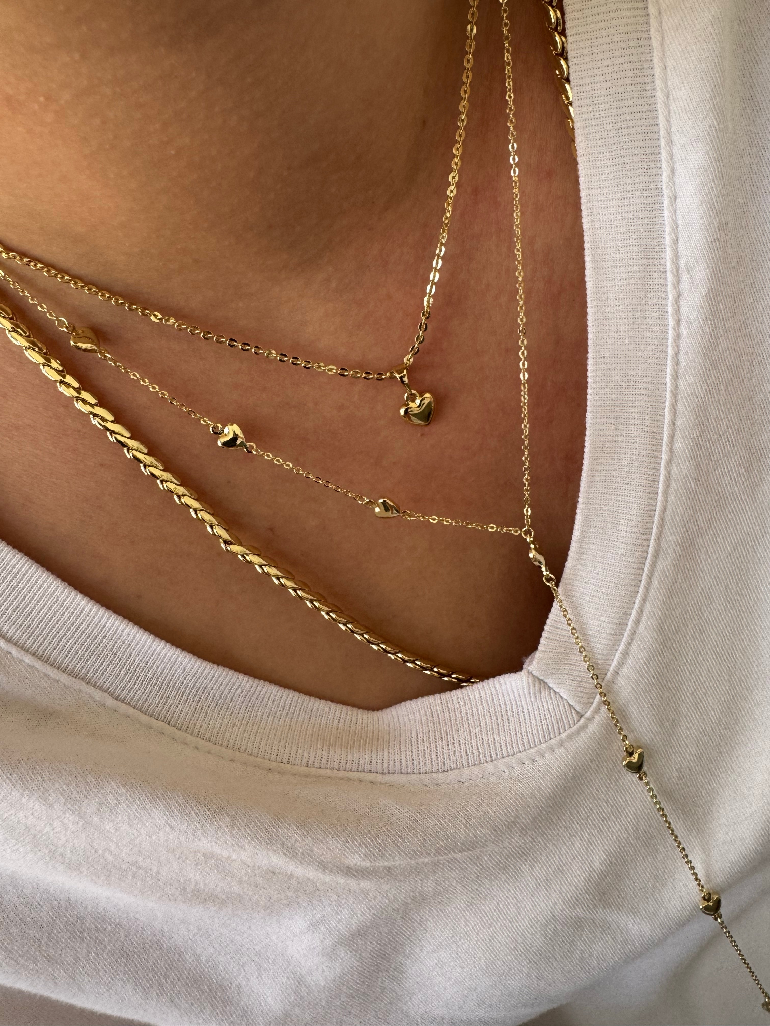 Gold Kalp Y Kolye 