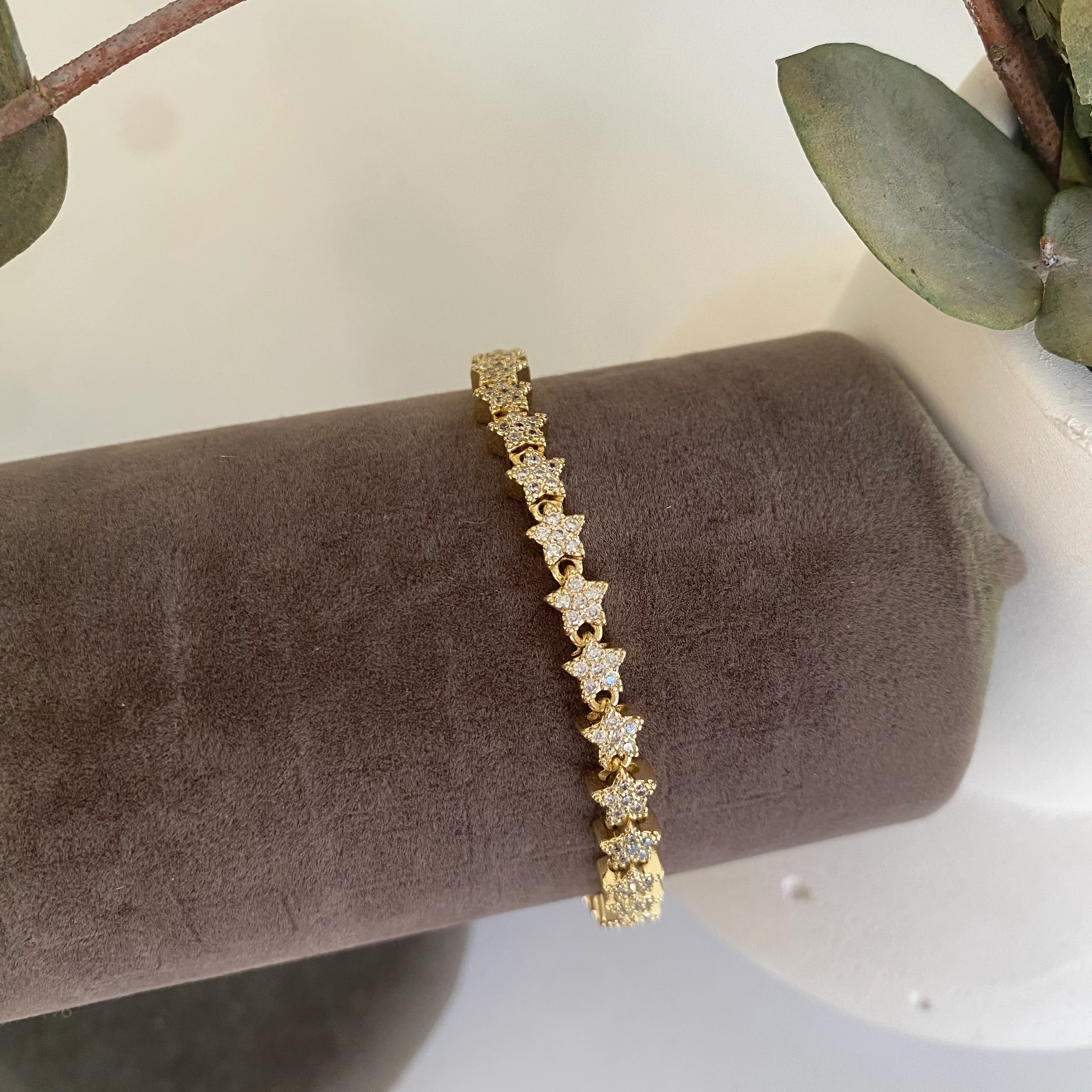 Xuping Zirkon Taşlı Sıralı Yıldız Bileklik