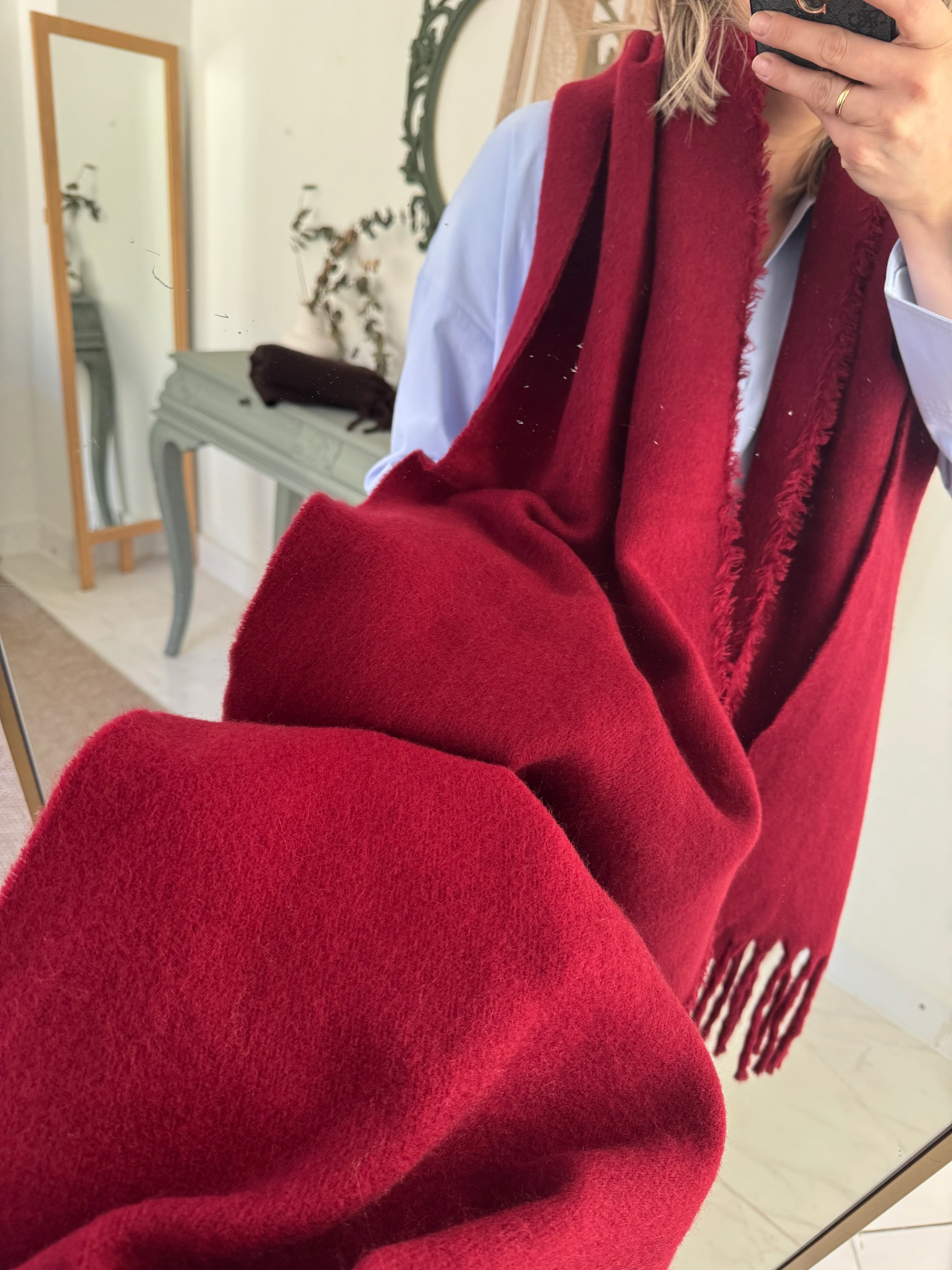 Bordo Battaniye Şal